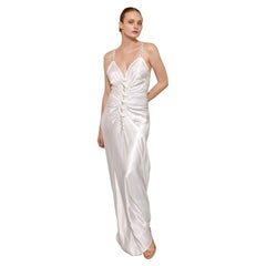 John Galliano S/S 2006 White Satin Bias Cut Dress (Robe en satin blanc coupée en biais)