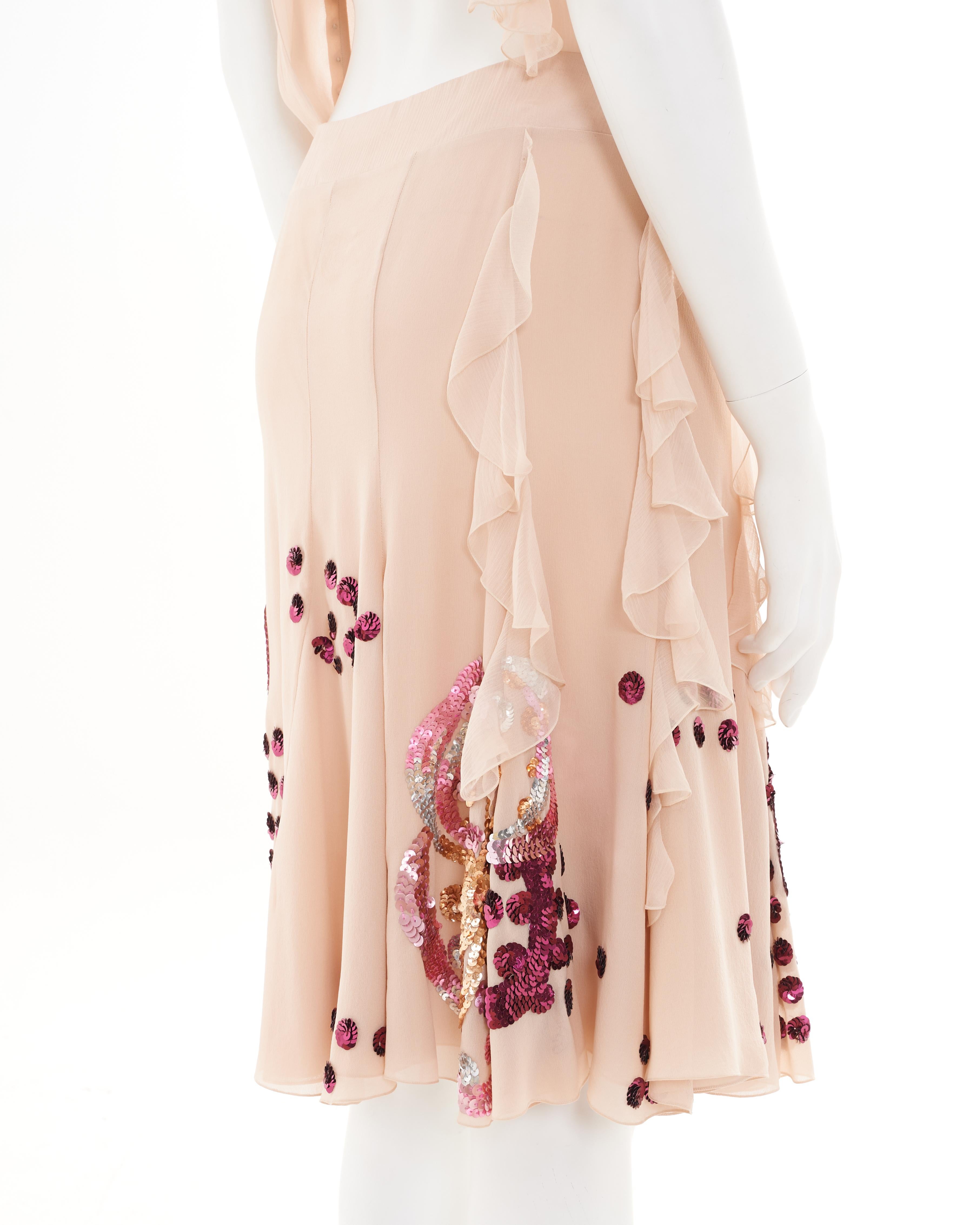 John Galliano S/S 2007 Pink sequined cocktail dress For Sale 3