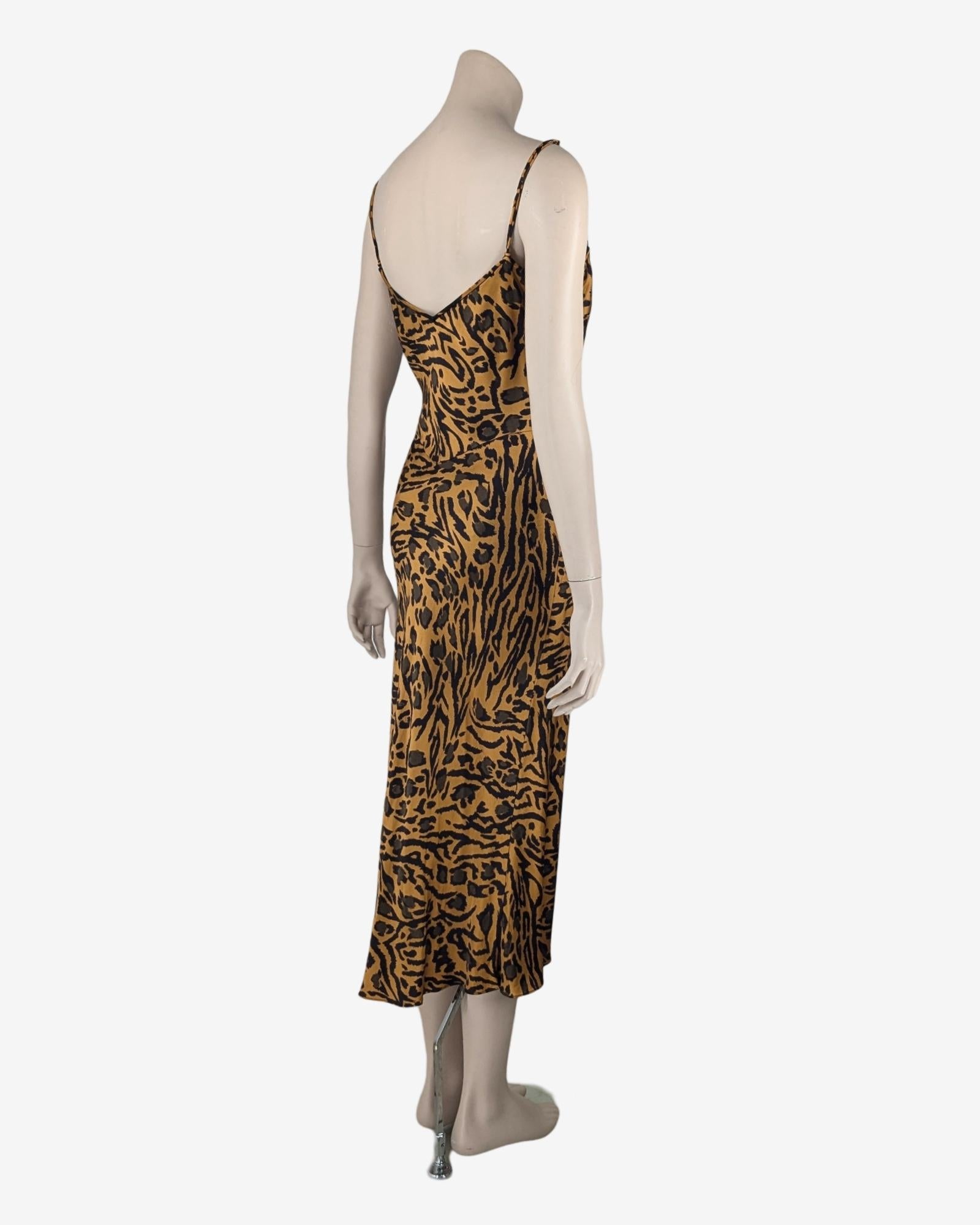 Women's John Galliano S/S2018 Cheetah Silk Dress Maxi Length For Sale