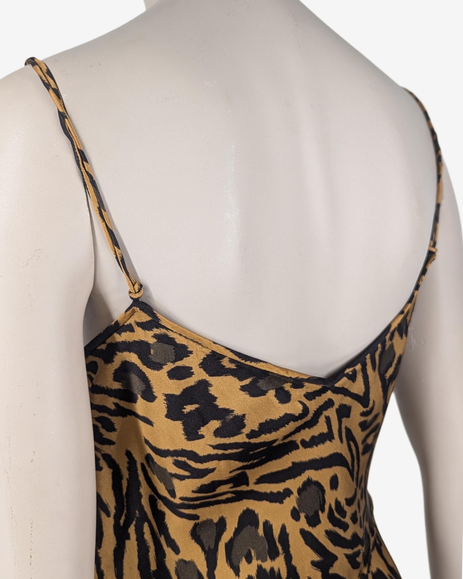 John Galliano S/S2018 Cheetah Silk Dress Maxi Length For Sale 3