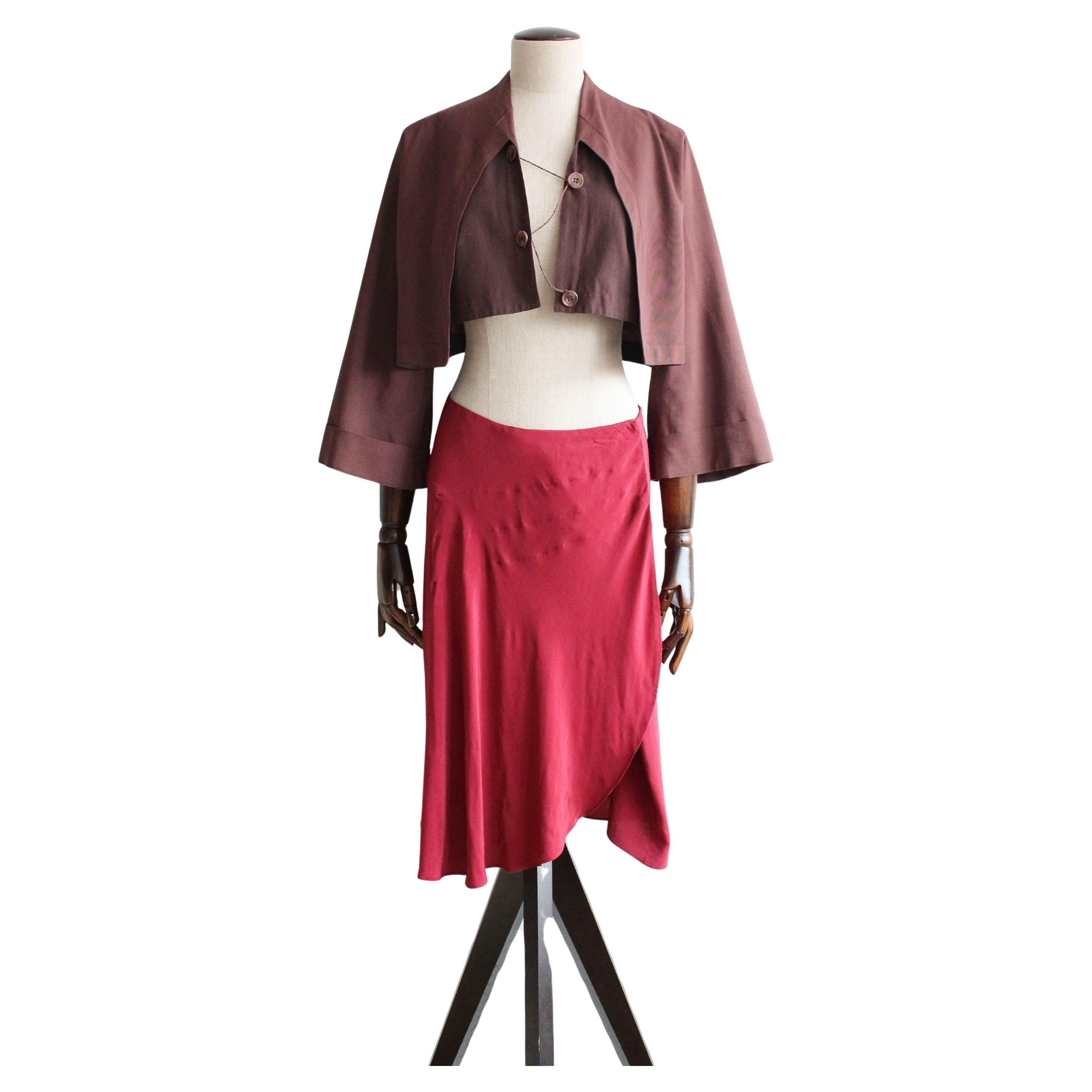 John Galliano S/S89 
Charles James
 Runway Bolero Jacket and Wrap Skirt Ensemble en vente