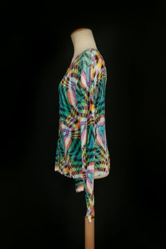 John Galliano Set of a Top and Vest with Psychedelic Print
