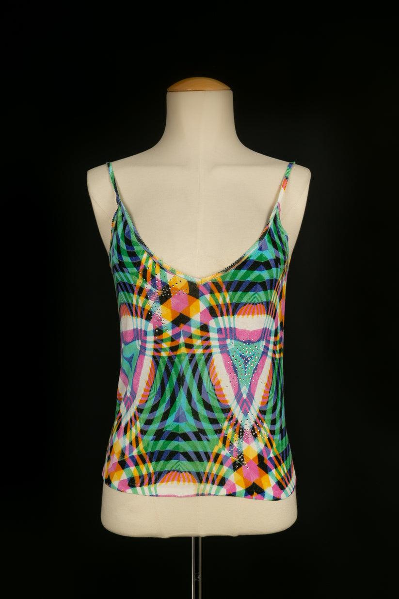 Women's John Galliano Set of a Top and Vest with Psychedelic Print For Sale