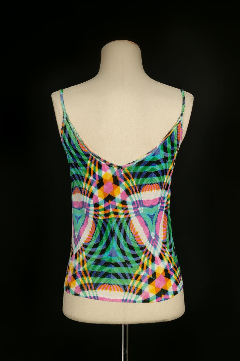 John Galliano Set of a Top and Vest with Psychedelic Print For Sale 1