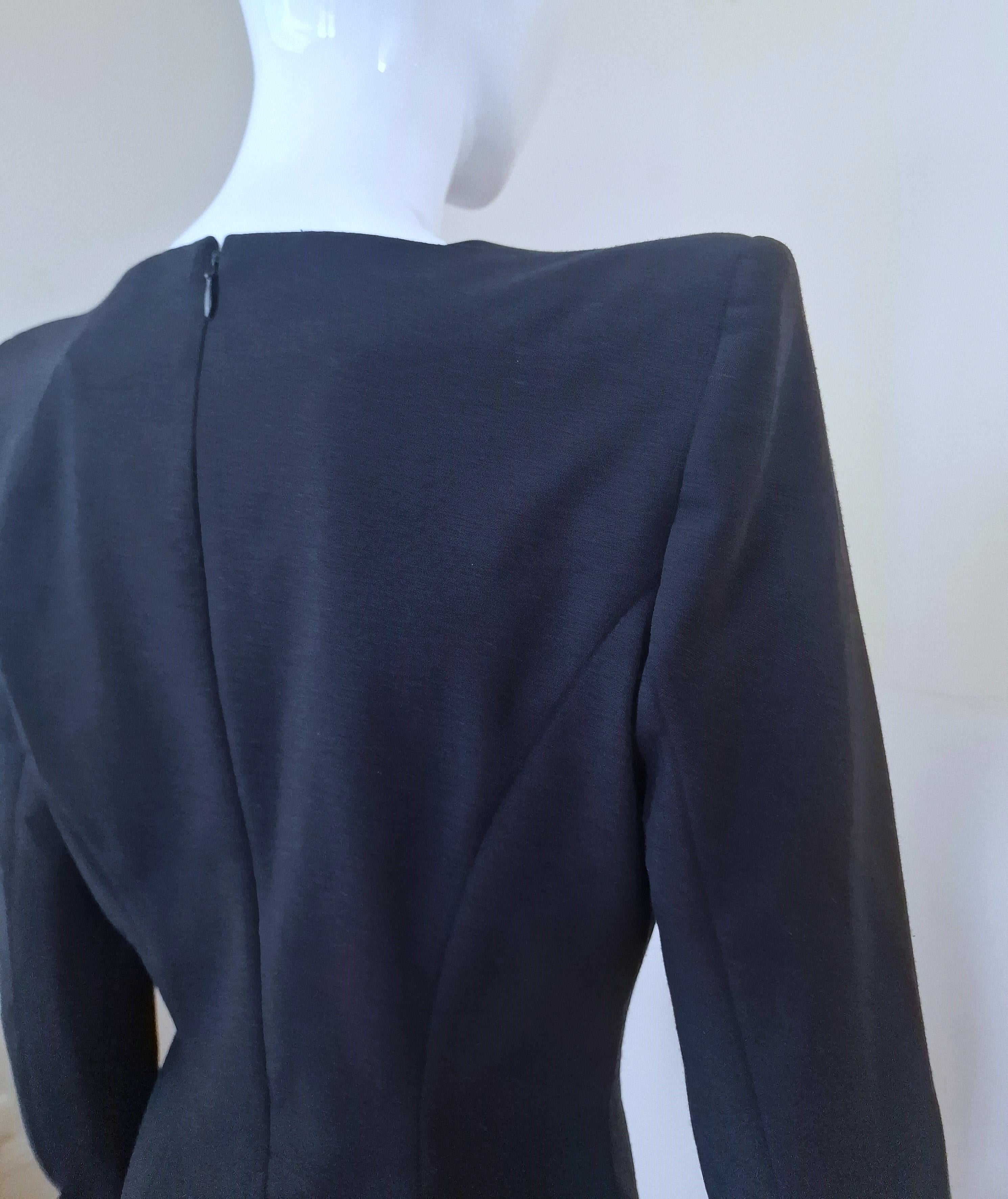John Galliano Sharp Wide Shoulder Pads Vintage 90s Large Work Working Dress For Sale 5