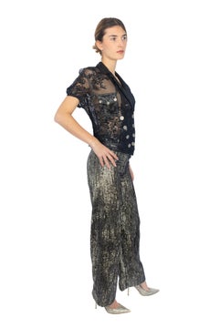 John Galliano Short-sleeved Black Lace Top