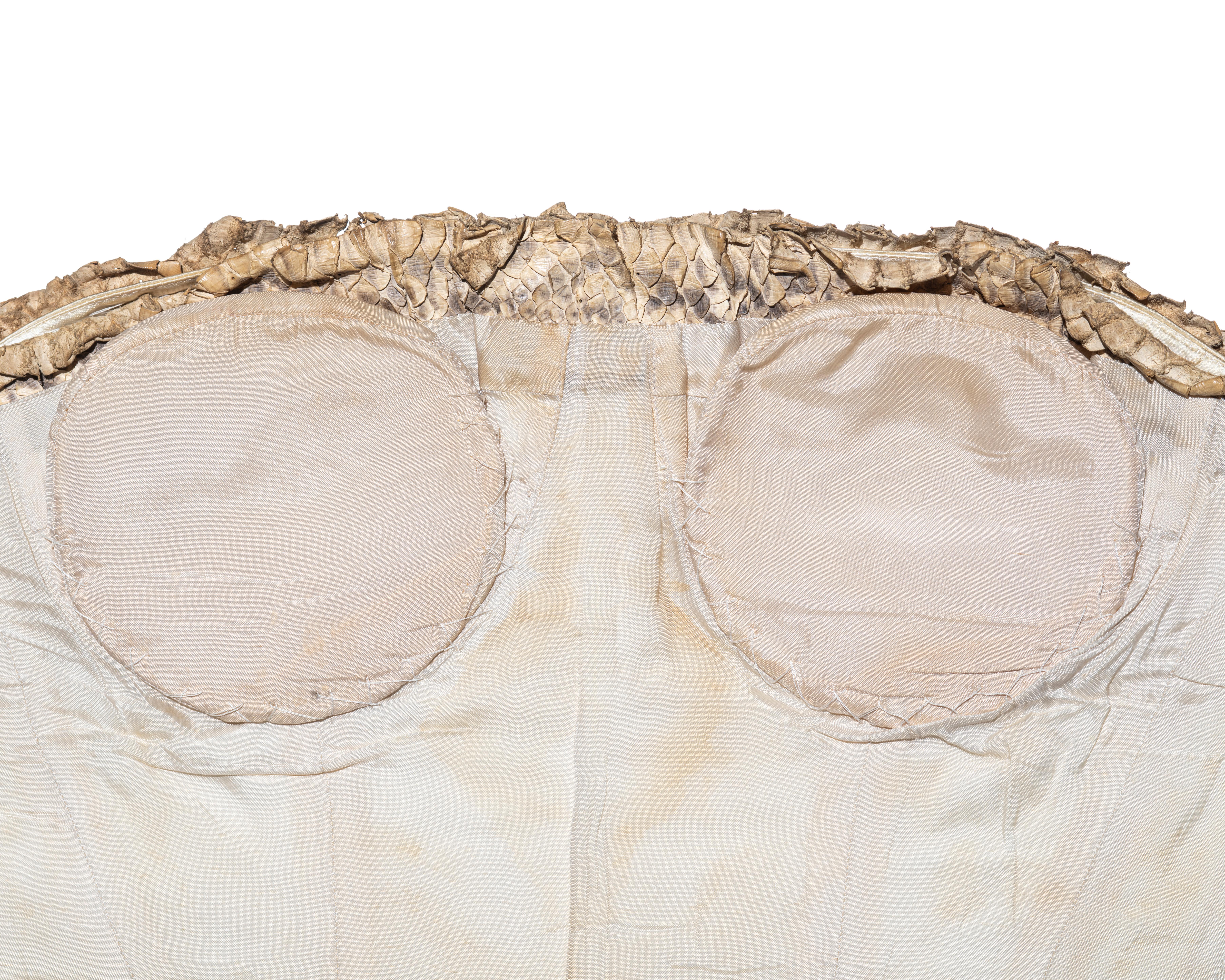 John Galliano shredded python corset and chenille skirt ensemble, fw 1995 8