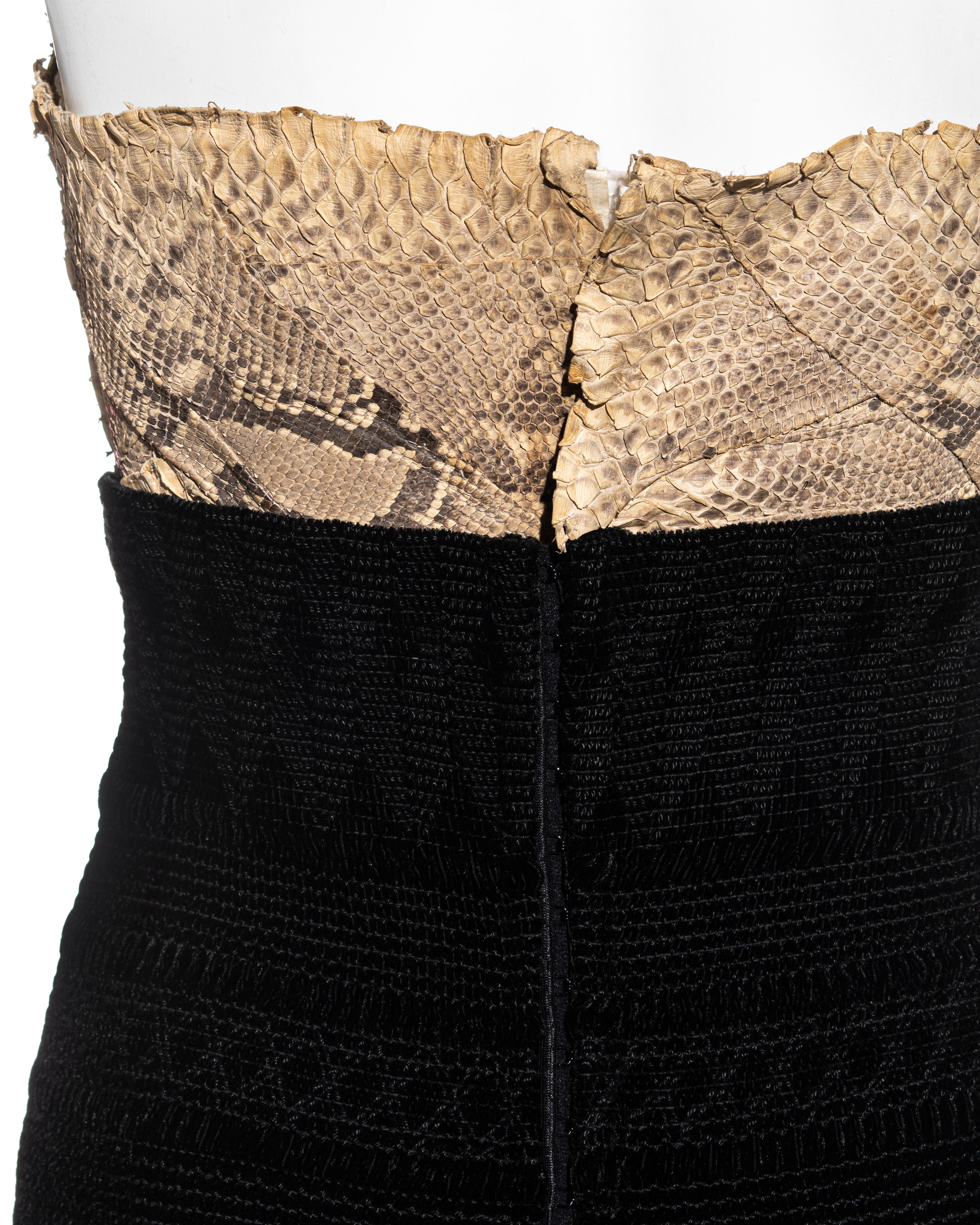 John Galliano shredded python corset and chenille skirt ensemble, fw 1995 9