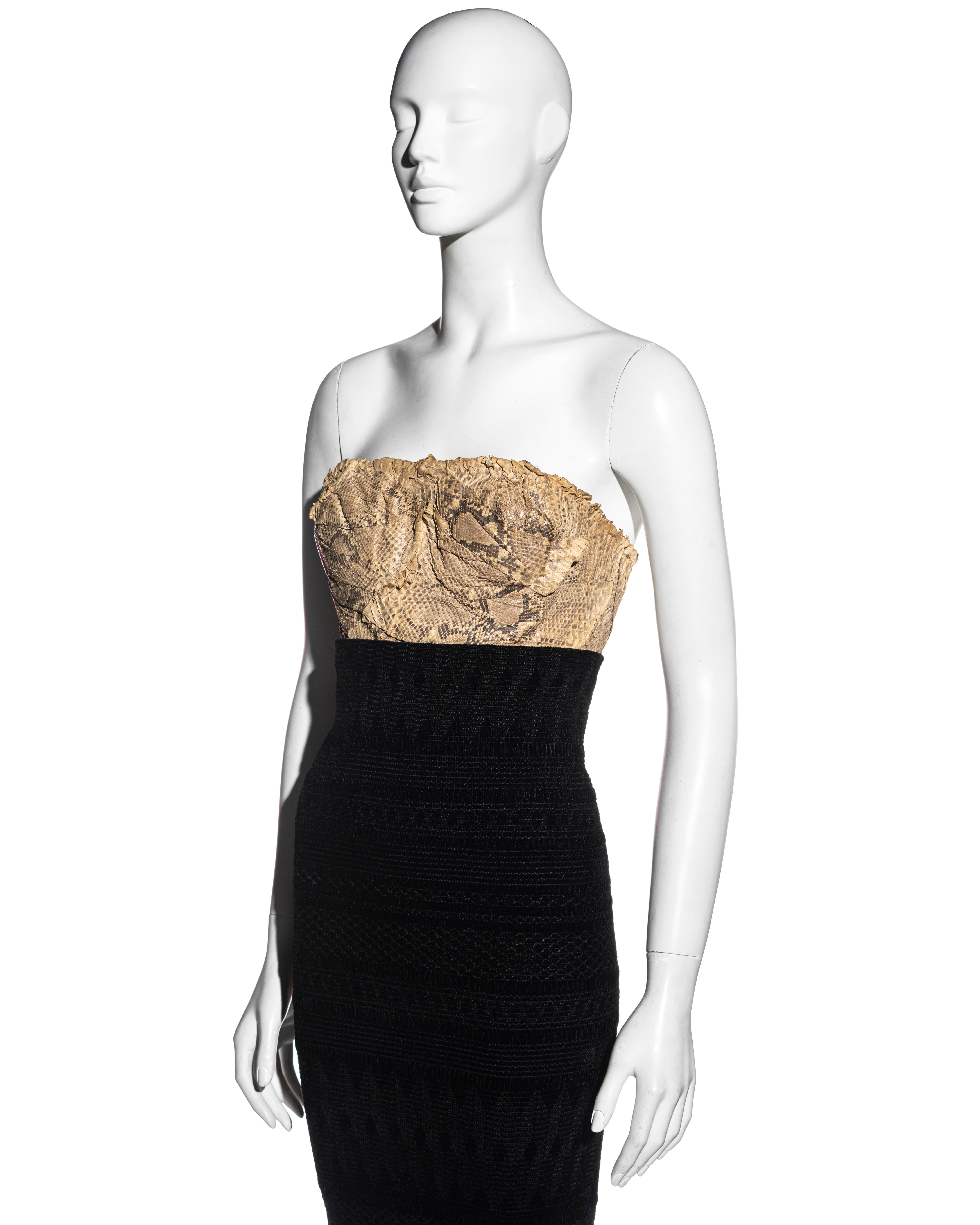 John Galliano shredded python corset and chenille skirt ensemble, fw 1995 In Excellent Condition In London, GB