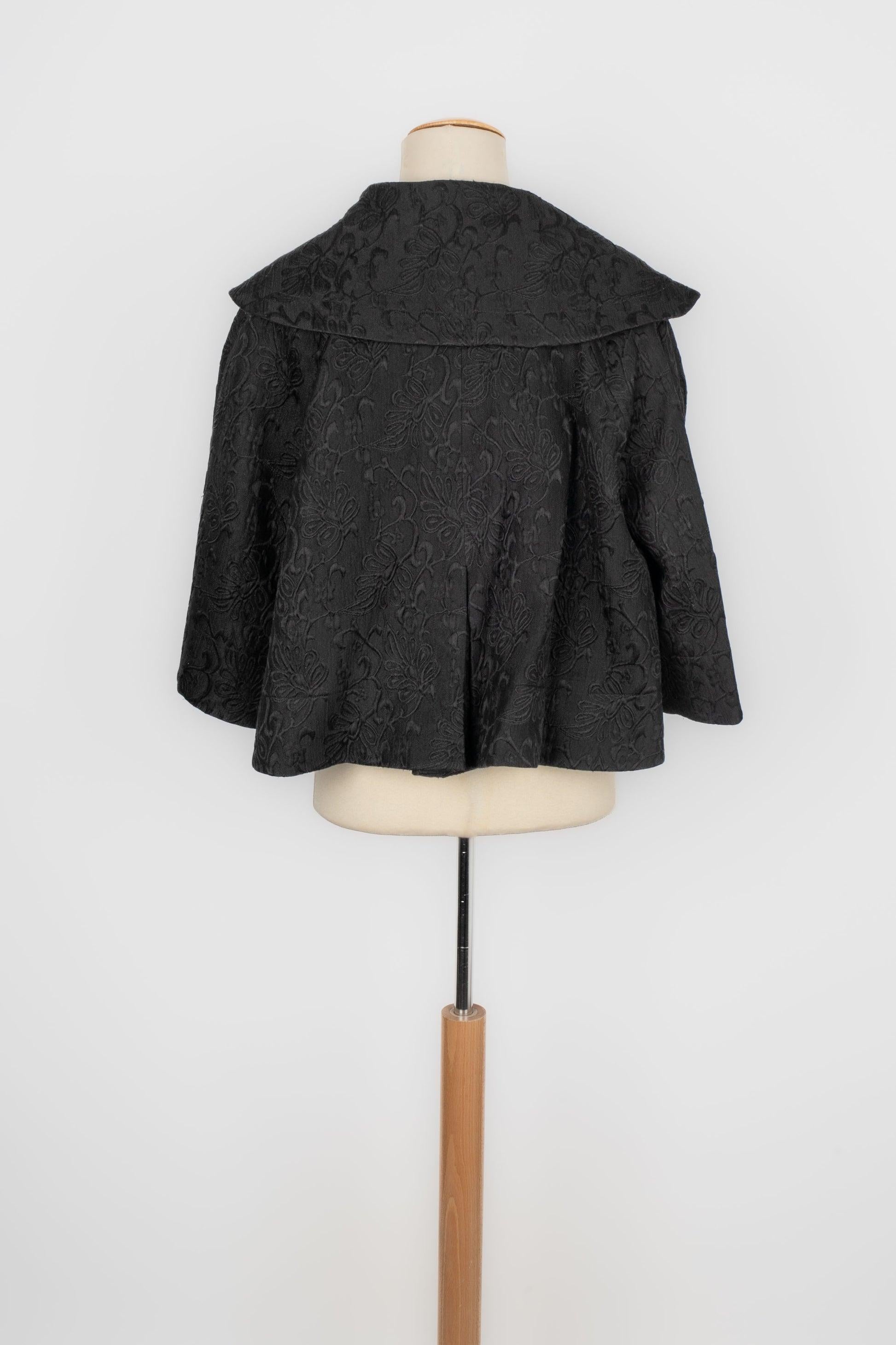 Black John Galliano Silk and Wool Short Jacket With A Silk Lining For Sale
