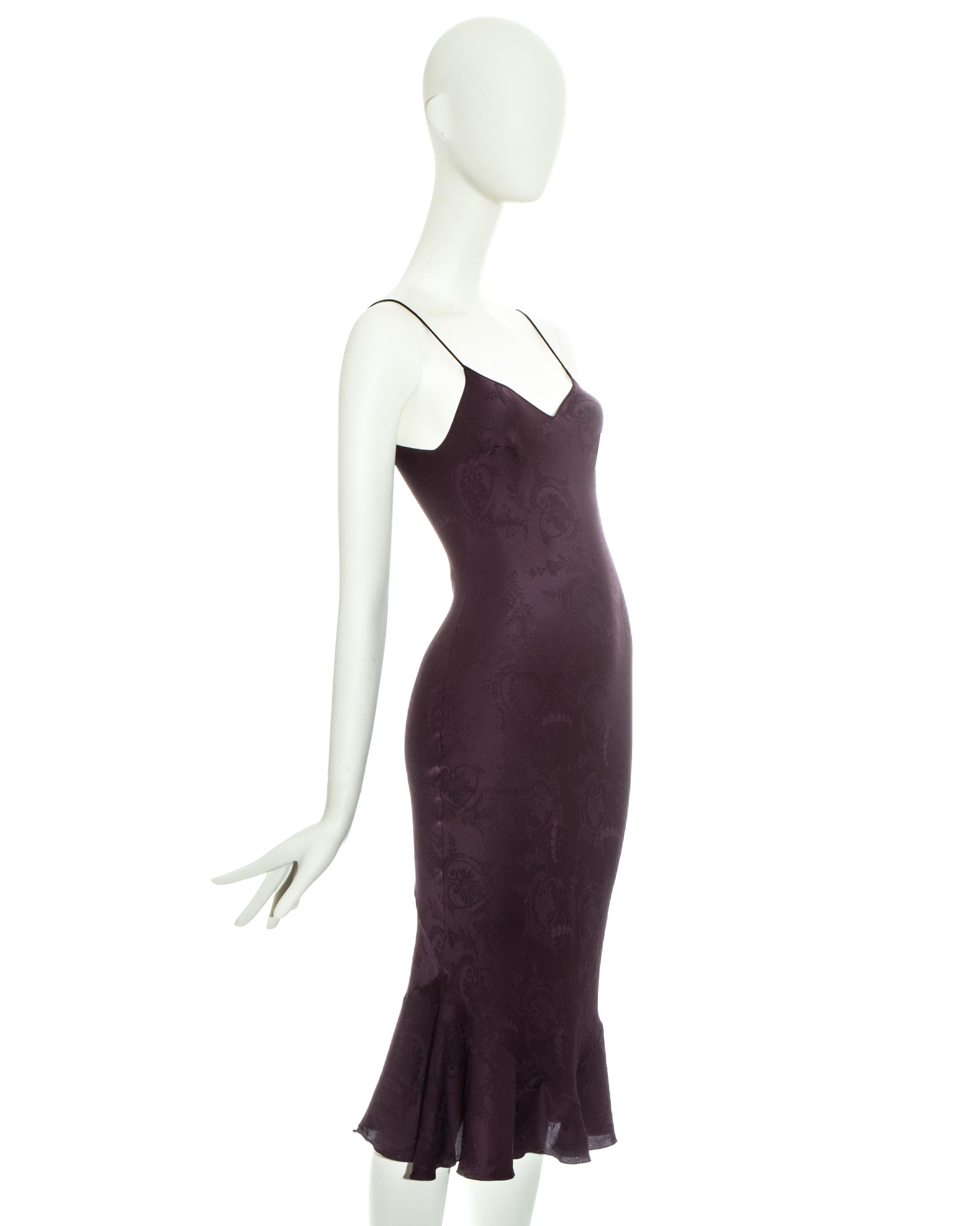 John Galliano silk brocade plum bias cut slip dress with spaghetti straps

Spring-Summer 1998