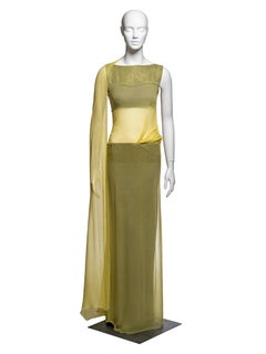 John Galliano Silk Chiffon Dress with Crystals & Integrated Shawl, SS 1999