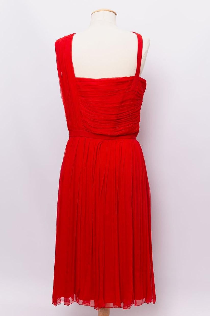 Red John Galliano Silk Dress, Size 44 For Sale