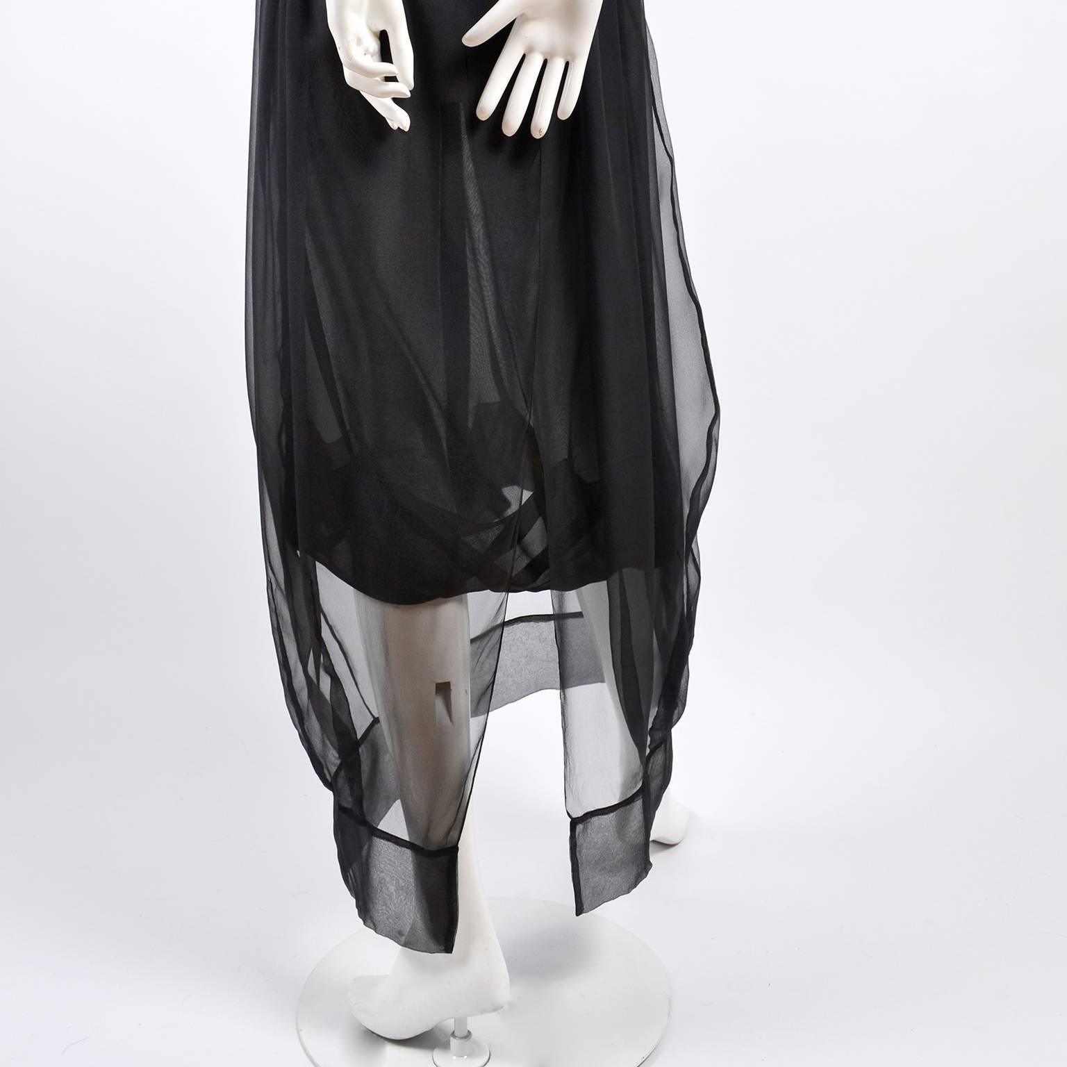 F/W 2006 John Galliano Black Sheer Silk Dress w/ Overlay  Renaissance Inspired 8