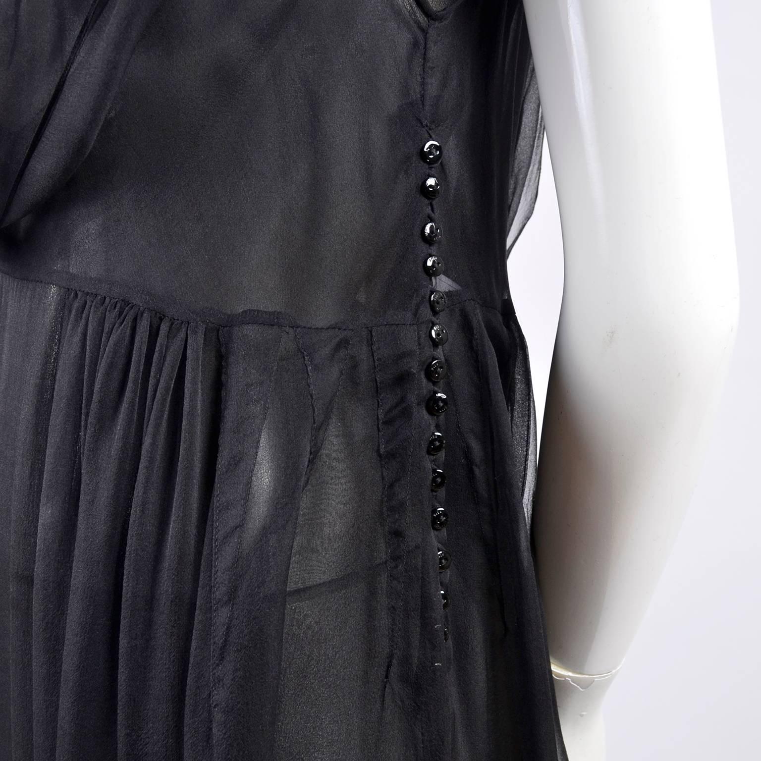 F/W 2006 John Galliano Black Sheer Silk Dress w/ Overlay  Renaissance Inspired 7