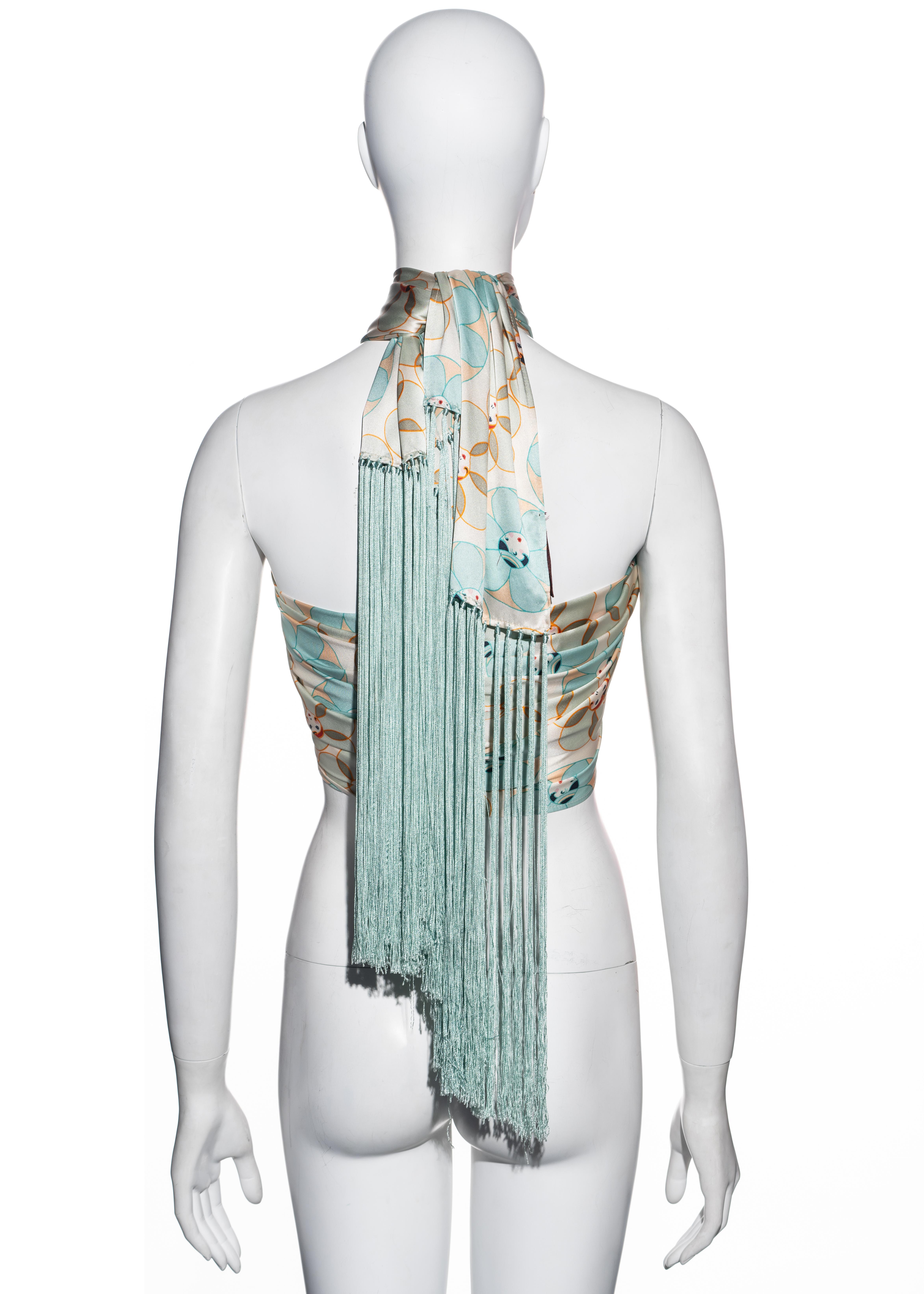 John Galliano silk multifunctional fringed bandeau top / scarf, ss 2001 1