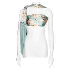 John Galliano silk multifunctional fringed bandeau top / scarf, ss 2001
