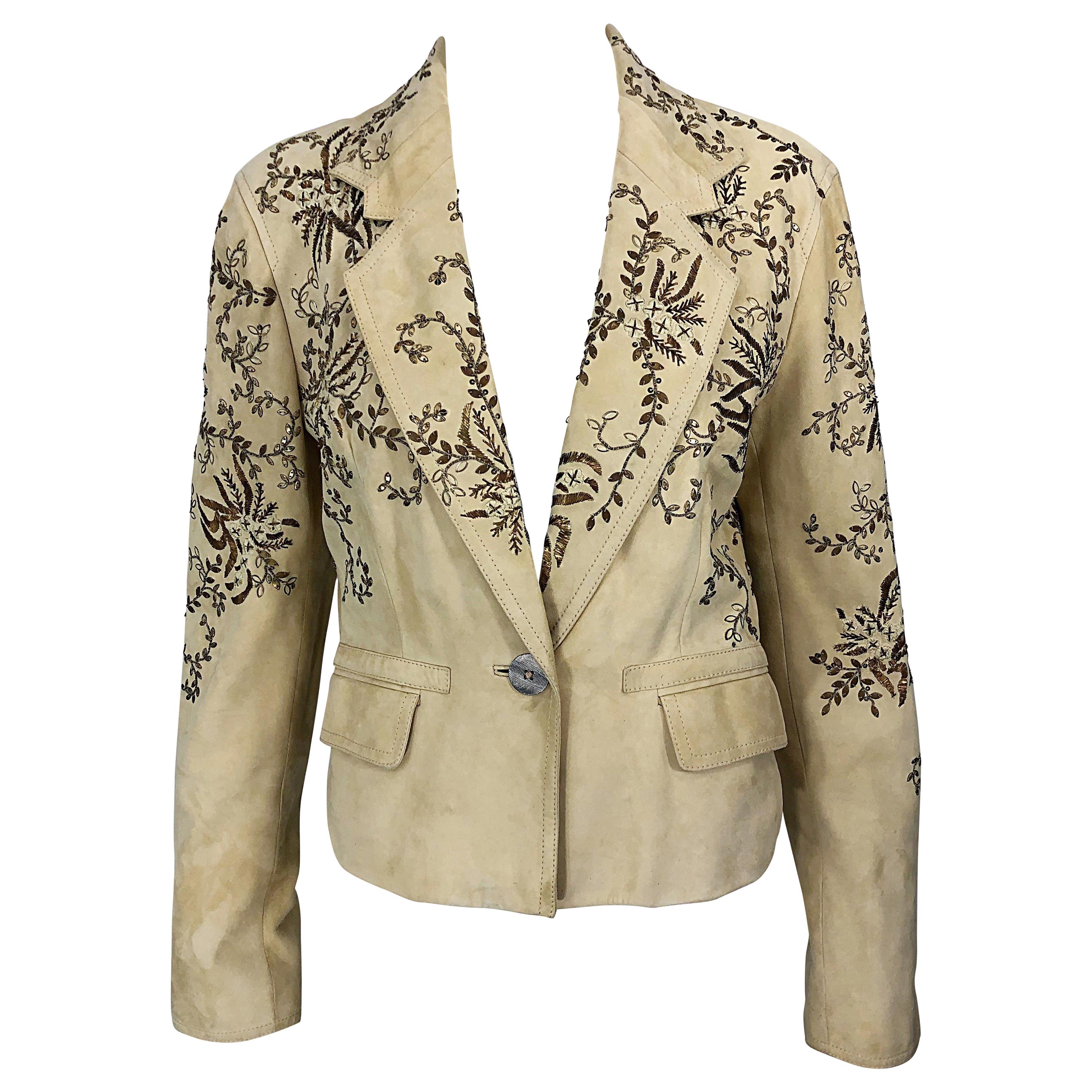 200os Christian Dior by John Galliano embroidered leather jacket at 1stDibs