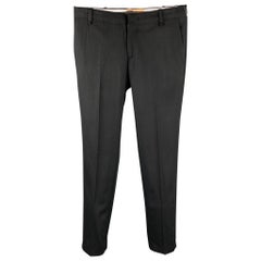 JOHN GALLIANO Size 32 Black Wool Blend Zip Fly Dress Pants