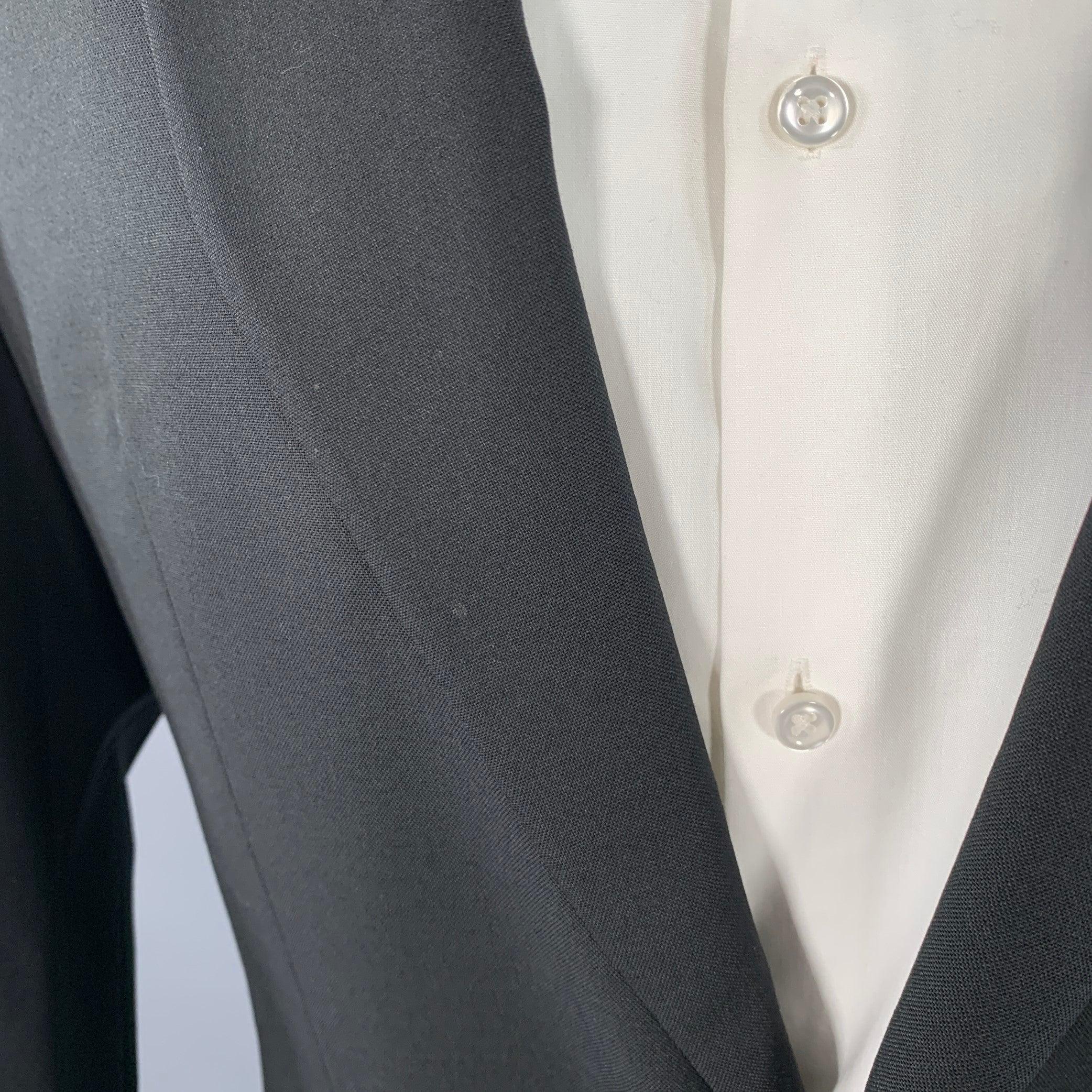 JOHN GALLIANO Size 40 Black Rhinestone Skull Virgin Wool Sport Coat For Sale 2