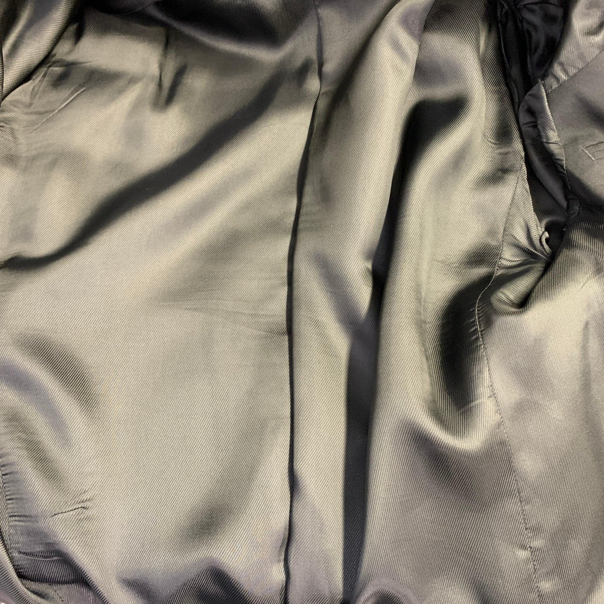 JOHN GALLIANO Size 40 Black Rhinestone Skull Virgin Wool Sport Coat For Sale 3