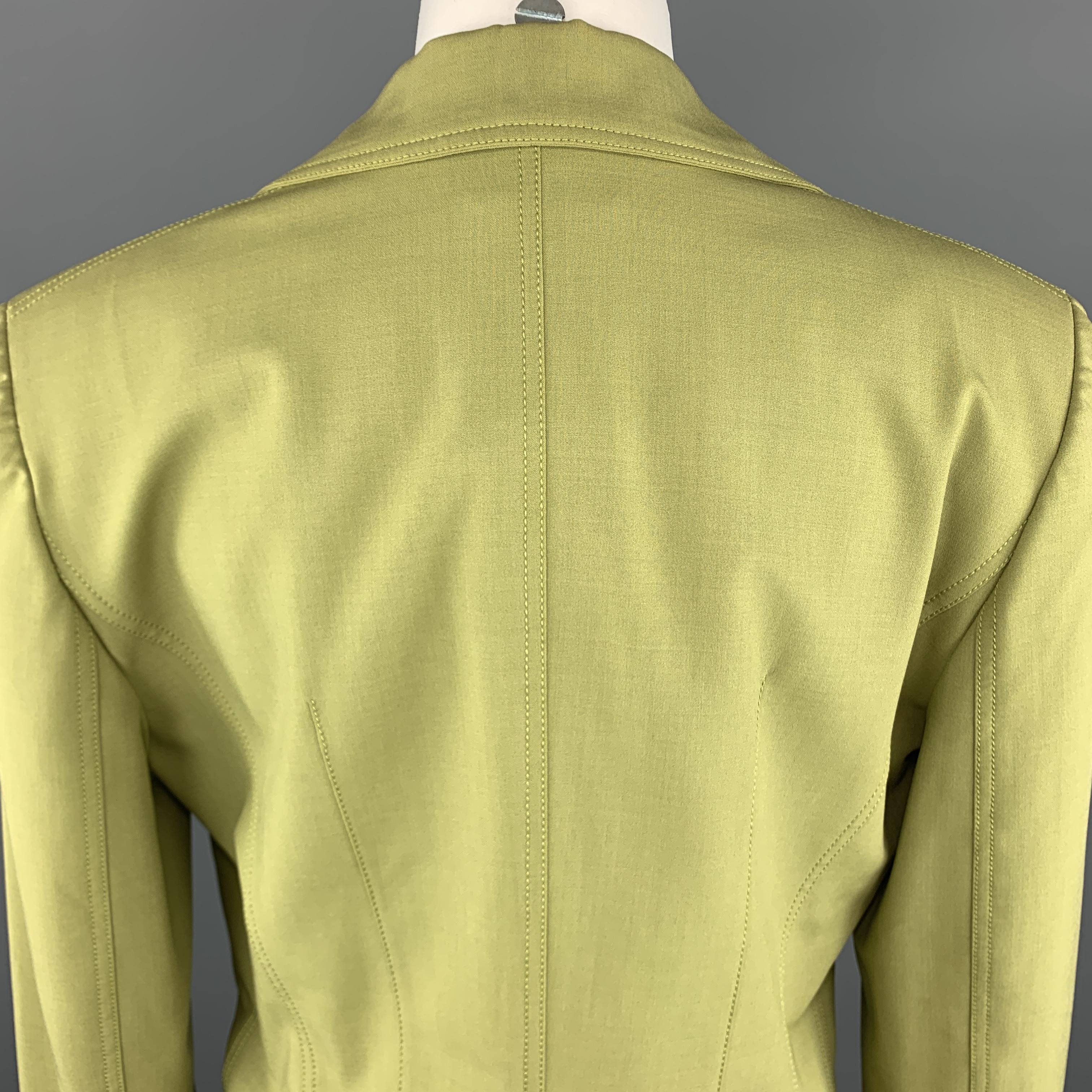 Women's JOHN GALLIANO Size 8 Green Viscose Blend Cropped Jacket