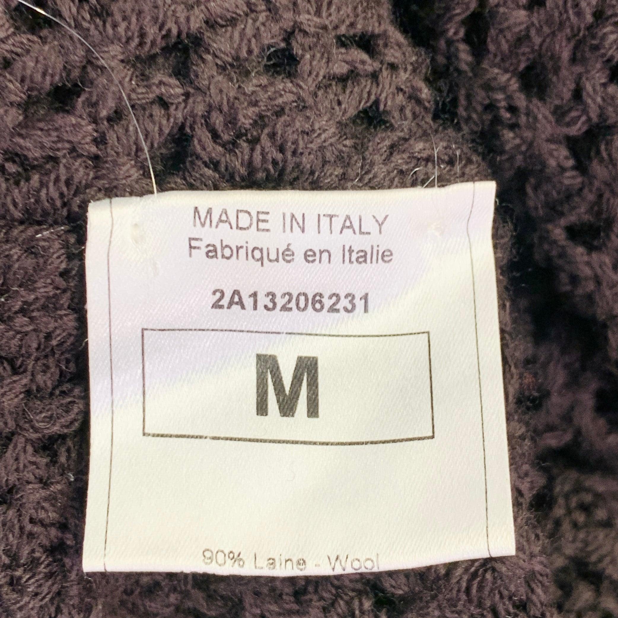 JOHN GALLIANO Size M Brown Wool Blend Turtleneck Chunky Knit Sweater For Sale 7