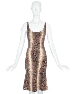 John Galliano snakeskin print mid length dress, ss 2000