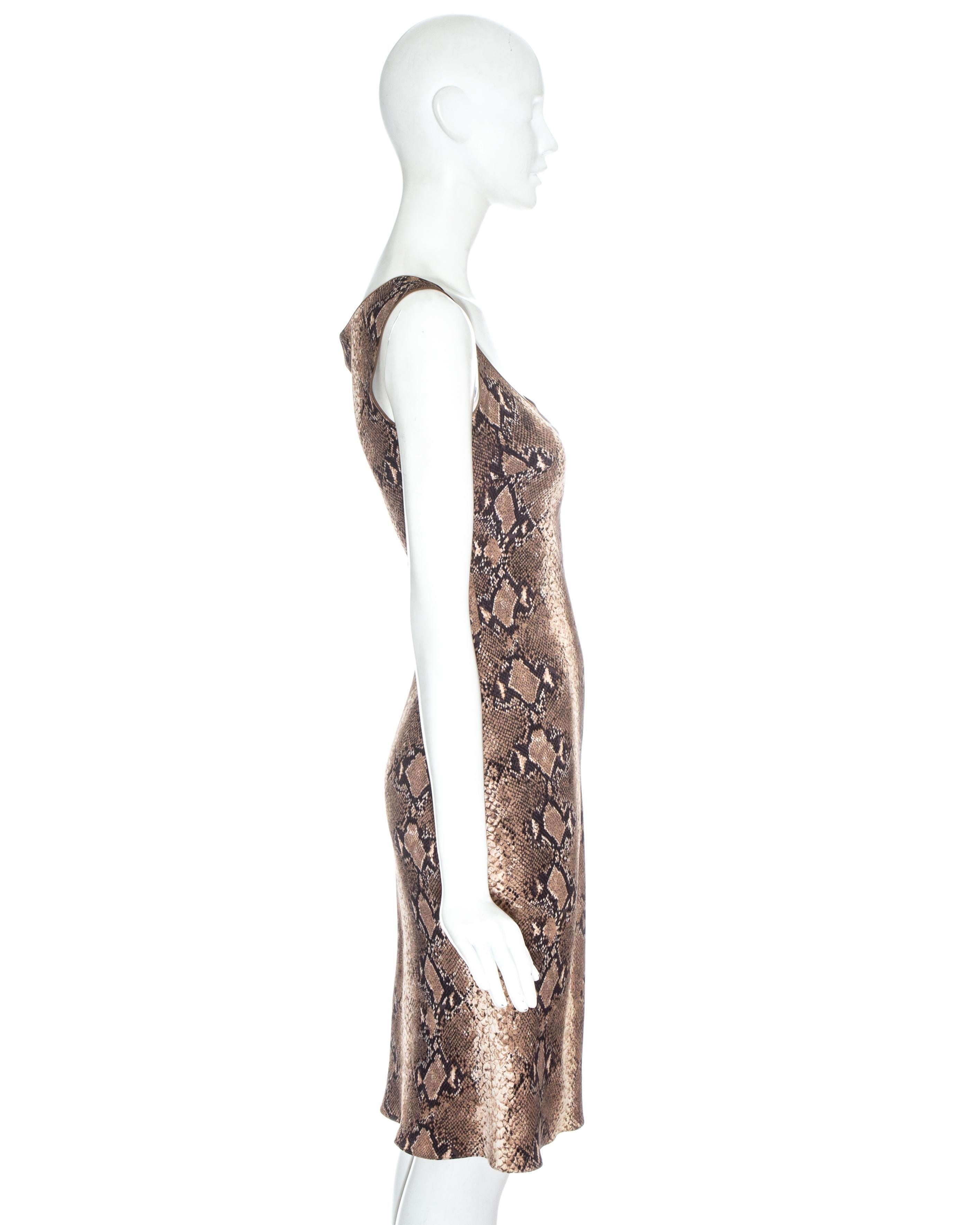 John Galliano snakeskin print mid length dress, ss 2000 In Excellent Condition For Sale In London, GB