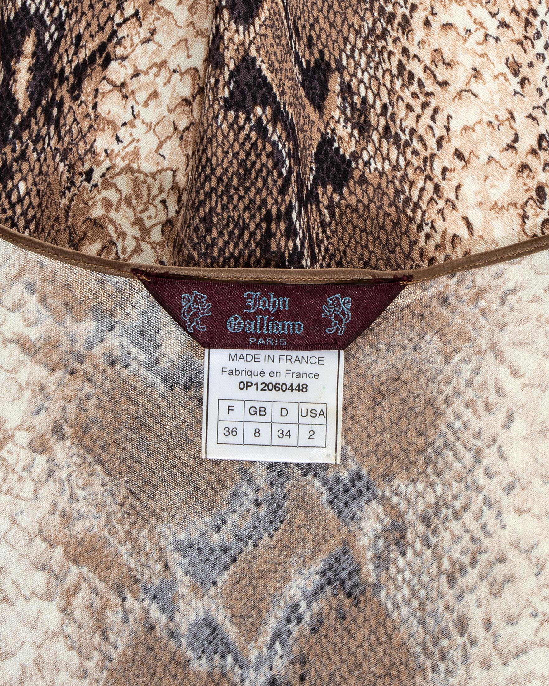 John Galliano snakeskin print mid length dress, ss 2000 For Sale 1