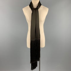JOHN GALLIANO Solid Brown Fringe Scarf