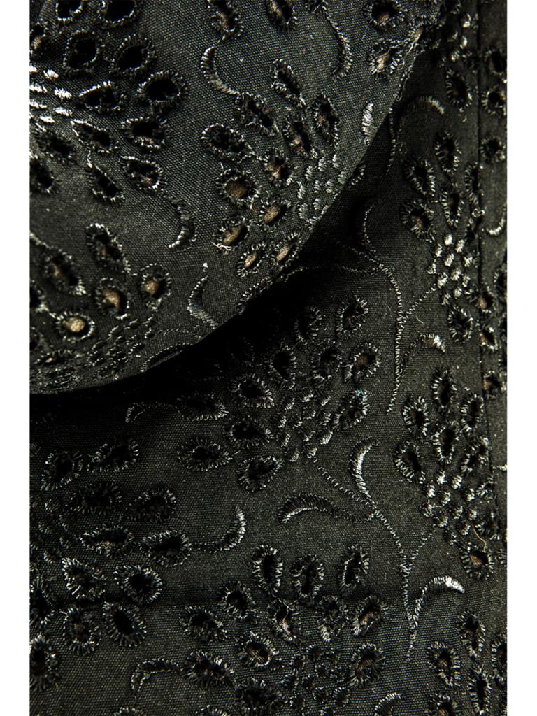 John Galliano Frühjahr 1996 Broderie Anglaise maßgeschneiderte Jacke inspiriertes Oberteil (Schwarz)