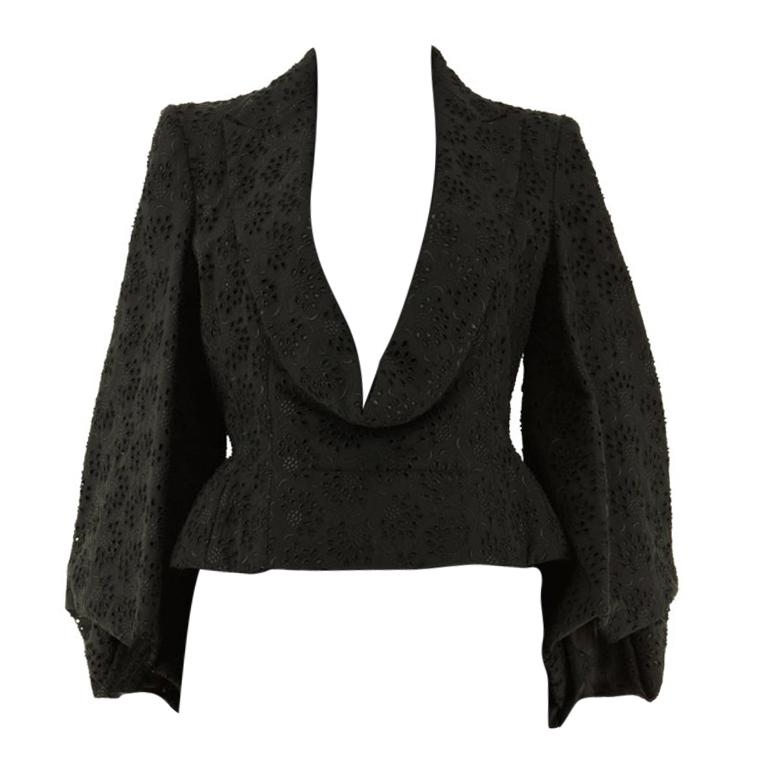 John Galliano Spring 1996 Broderie Anglaise Tailored Jacket Inspired Top