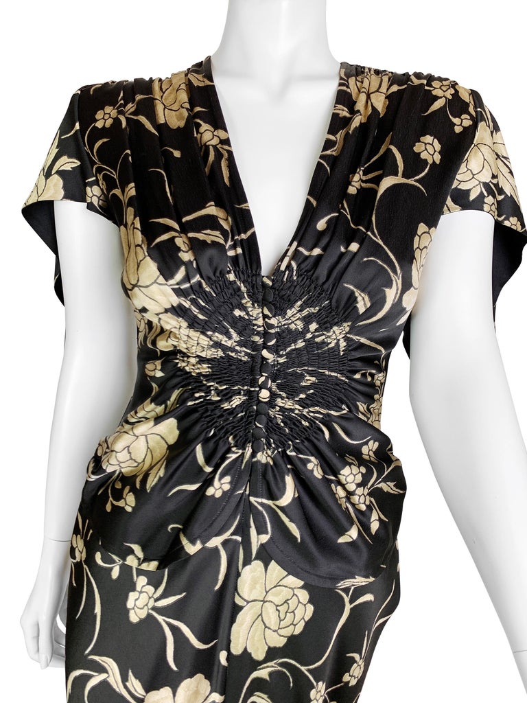 John Galliano Spring 1997 Floral Print Dress In Good Condition For Sale In Prague, CZ