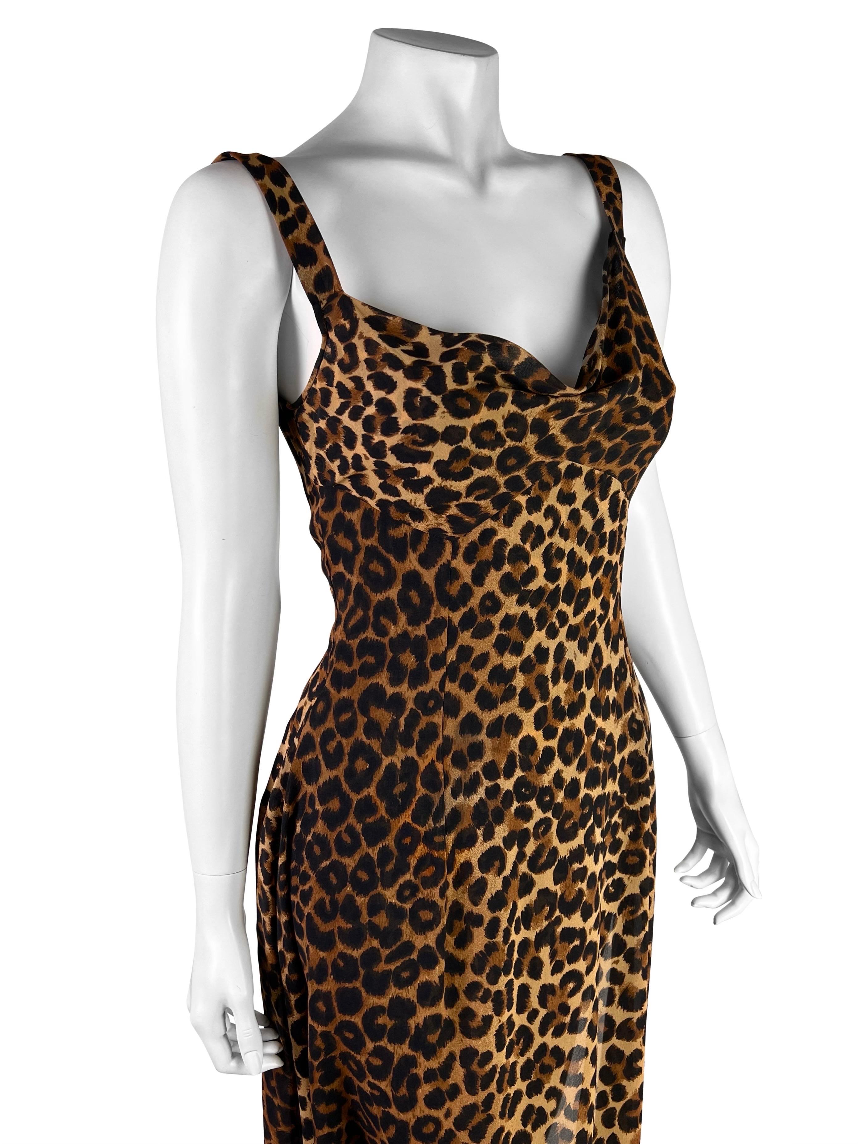 Women's John Galliano Spring 1999 Leopard Draped Gown