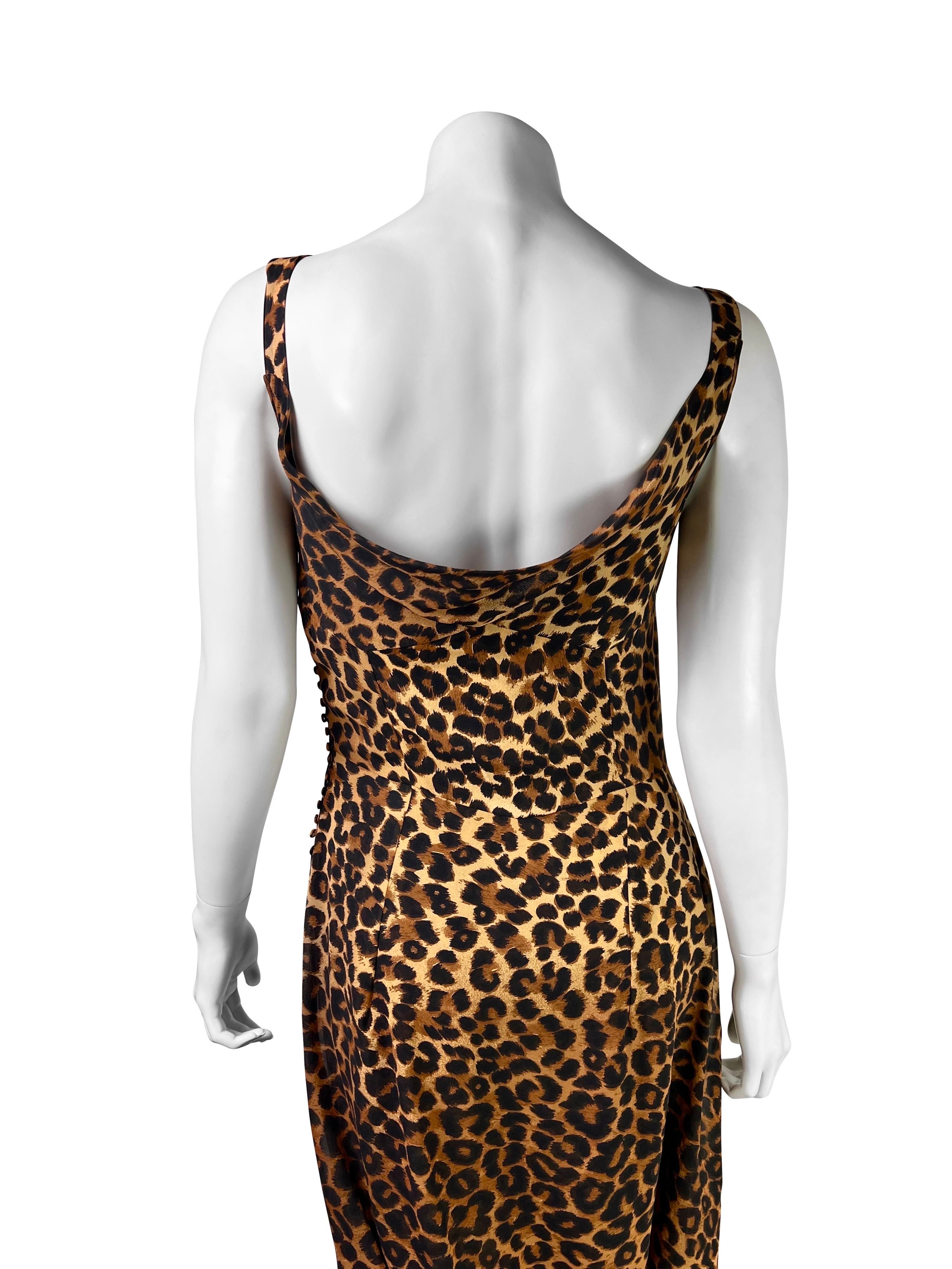 John Galliano Spring 1999 Leopard Draped Gown 1