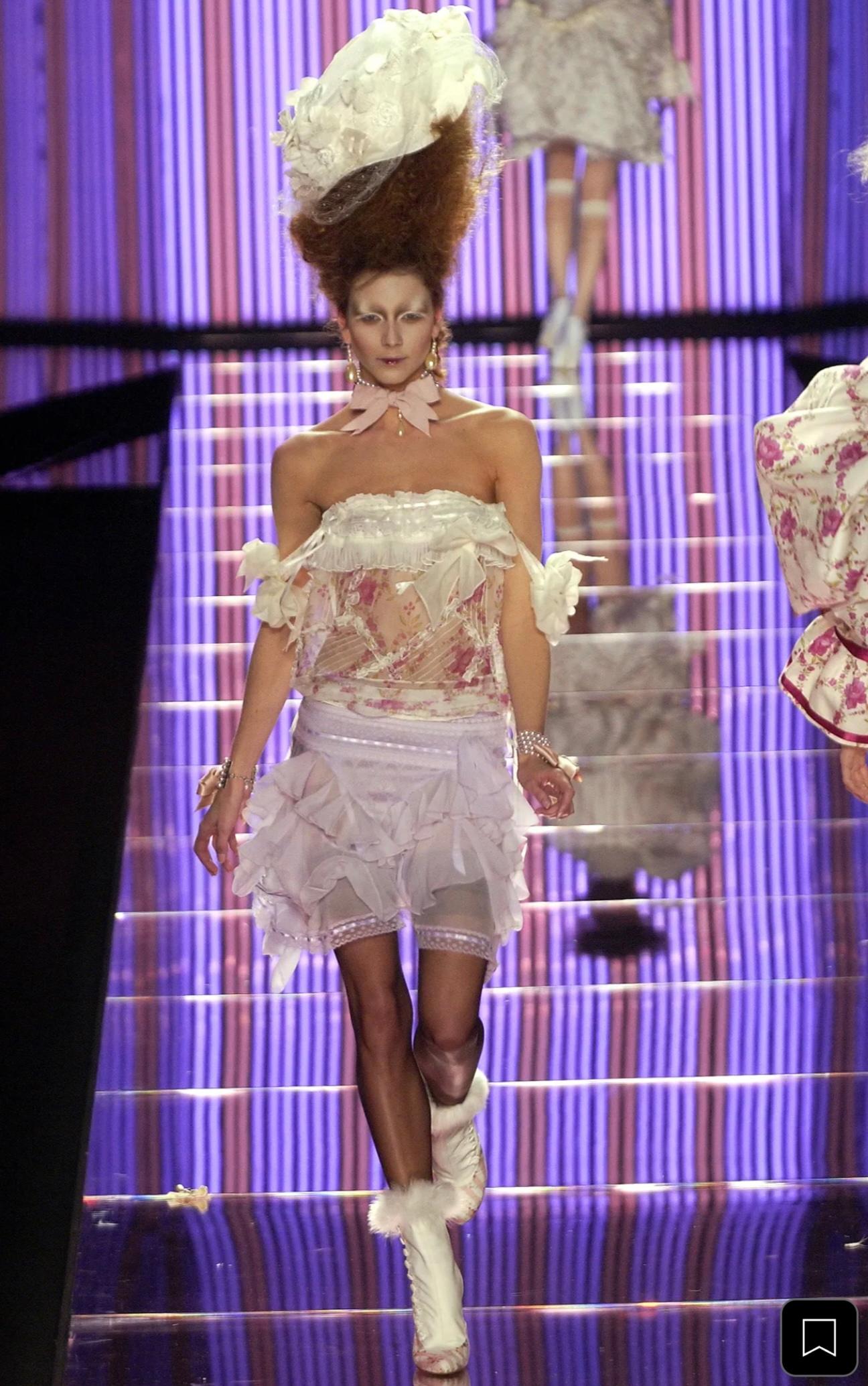 Women's or Men's John Galliano Spring 2004 Documented Silk Dress