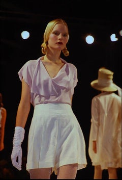 John Galliano Spring/Summer 1989 ‘Charles James’ Black Silk Ruffle Collar Blouse