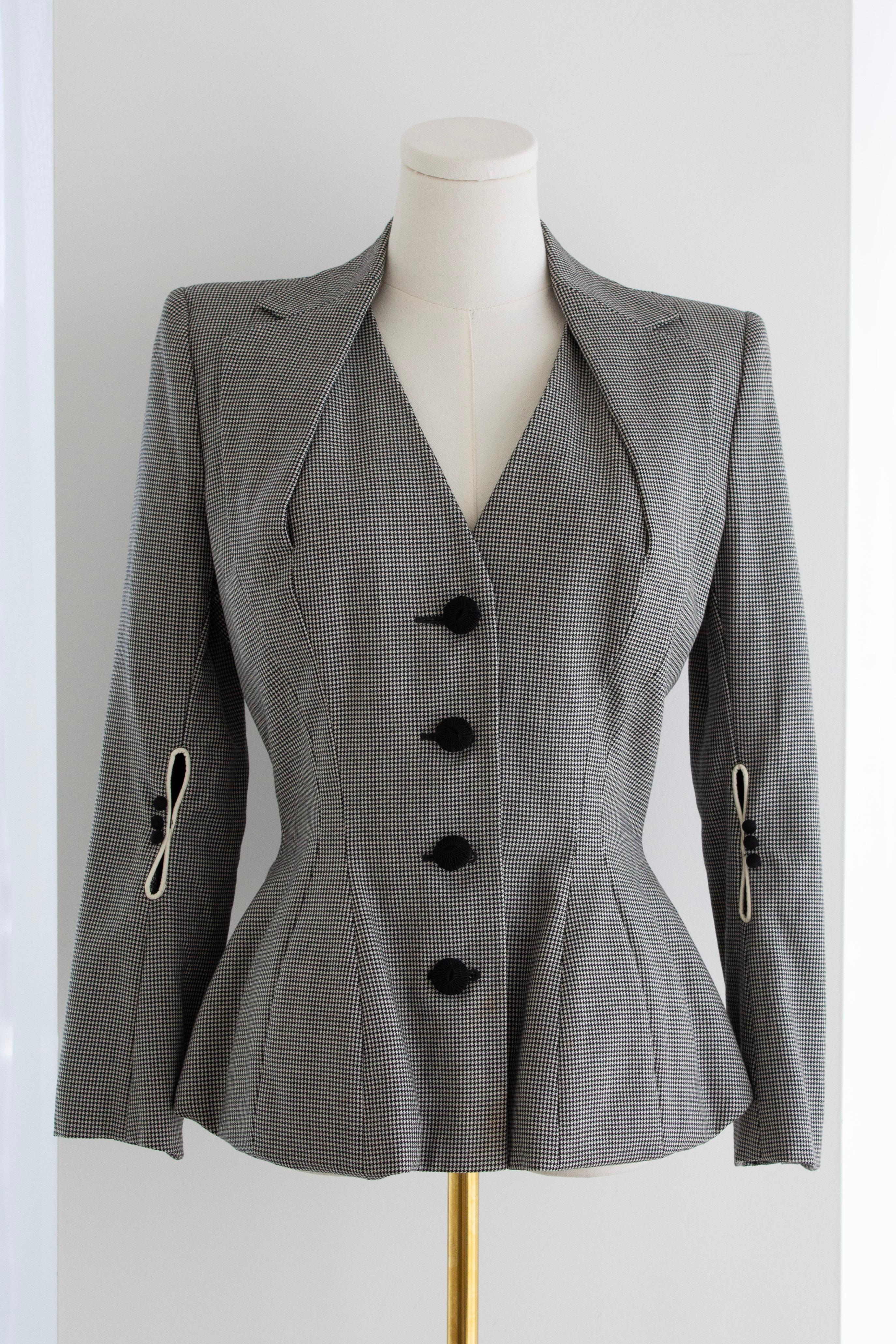 John Galliano Spring Summer 1995 “Misia Diva” Gray Houndstooth