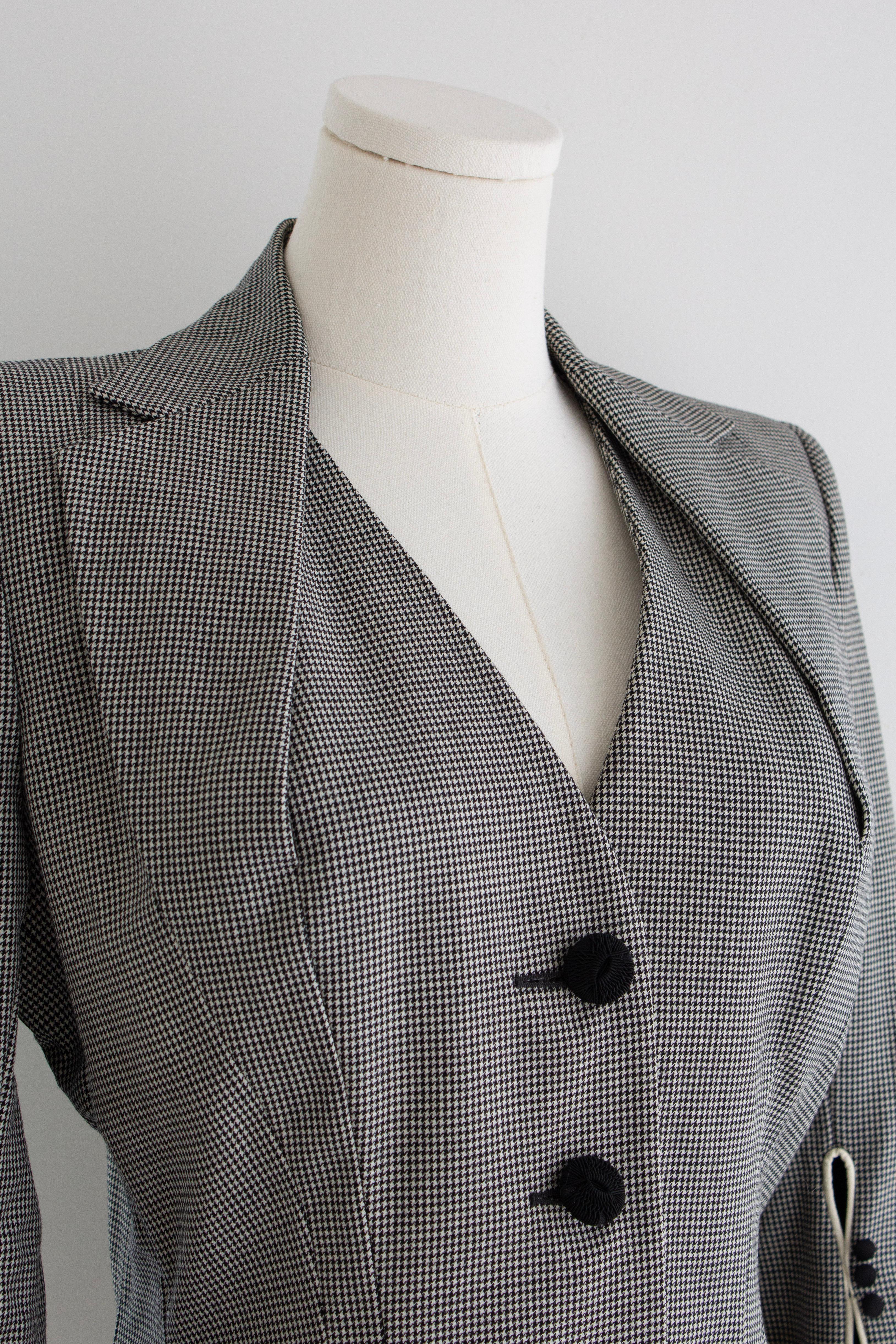 John Galliano Spring Summer 1995 “Misia Diva” Gray Houndstooth