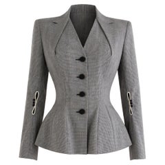 John Galliano Spring Summer 1995 “Misia Diva” Gray Houndstooth Jacket