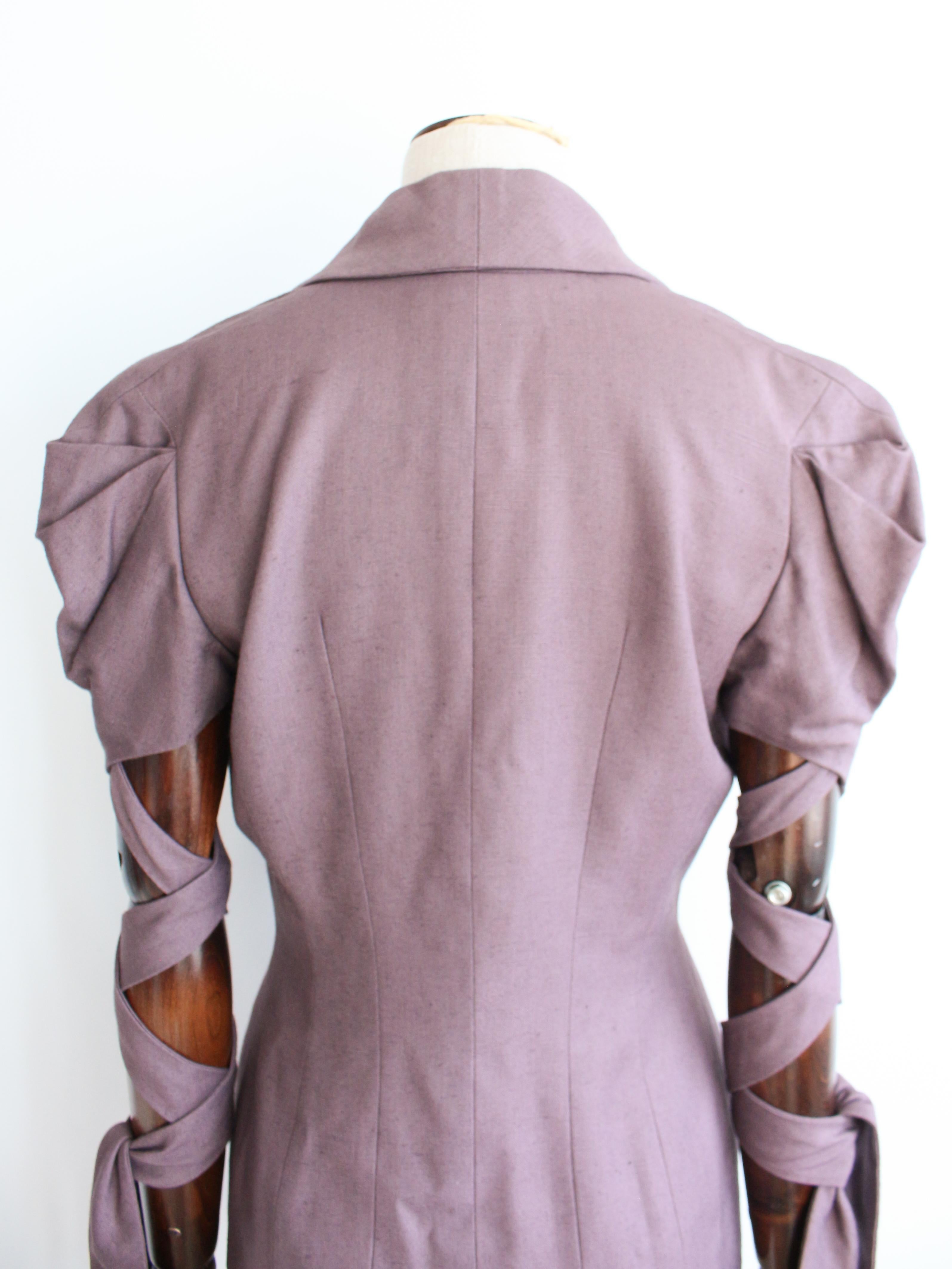 John Galliano Spring/Summer 1999 'Ballet Russes' Purple Jacket with Tie Sleeves For Sale 5