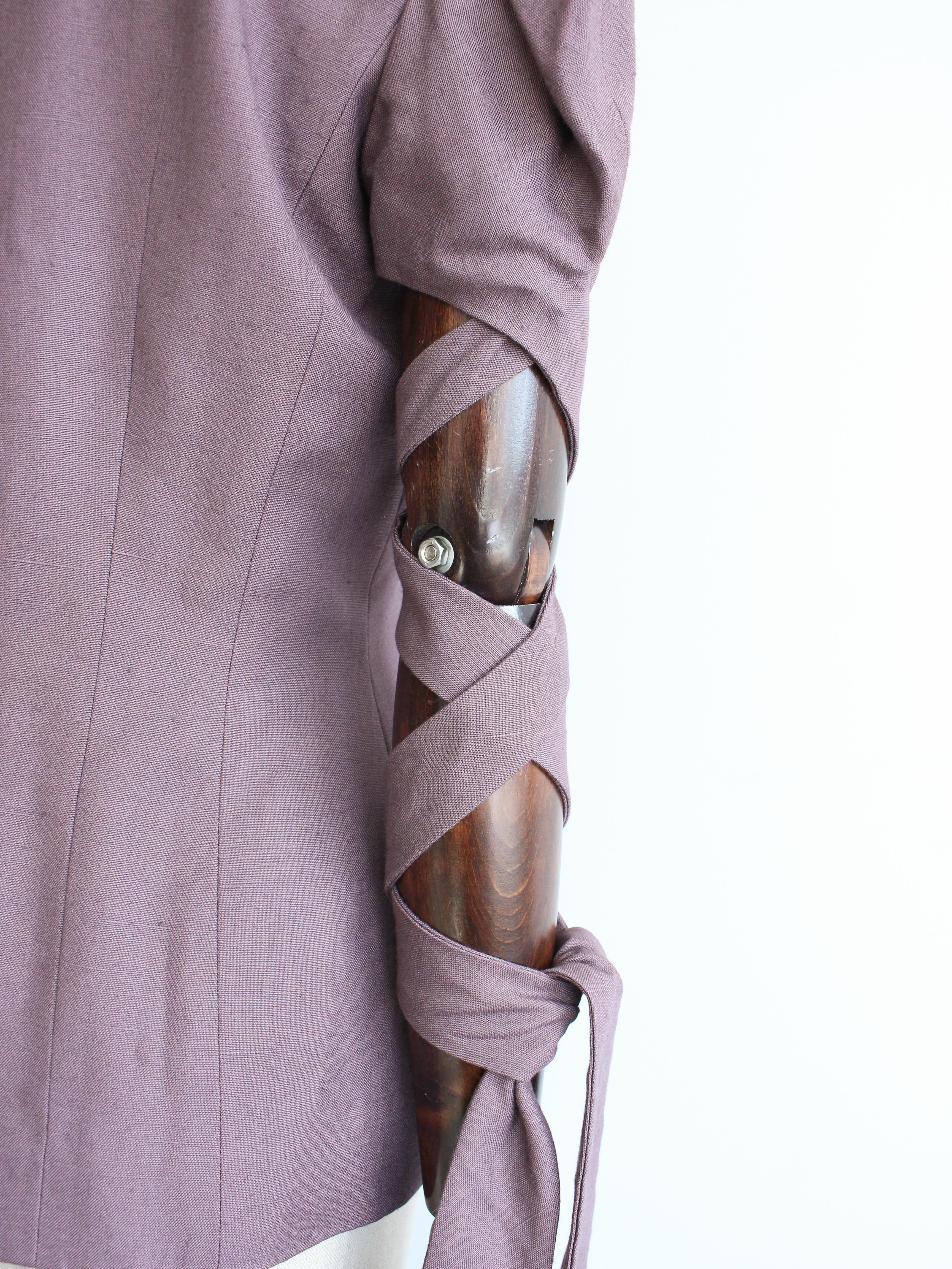 John Galliano Spring/Summer 1999 'Ballet Russes' Purple Jacket with Tie Sleeves For Sale 6
