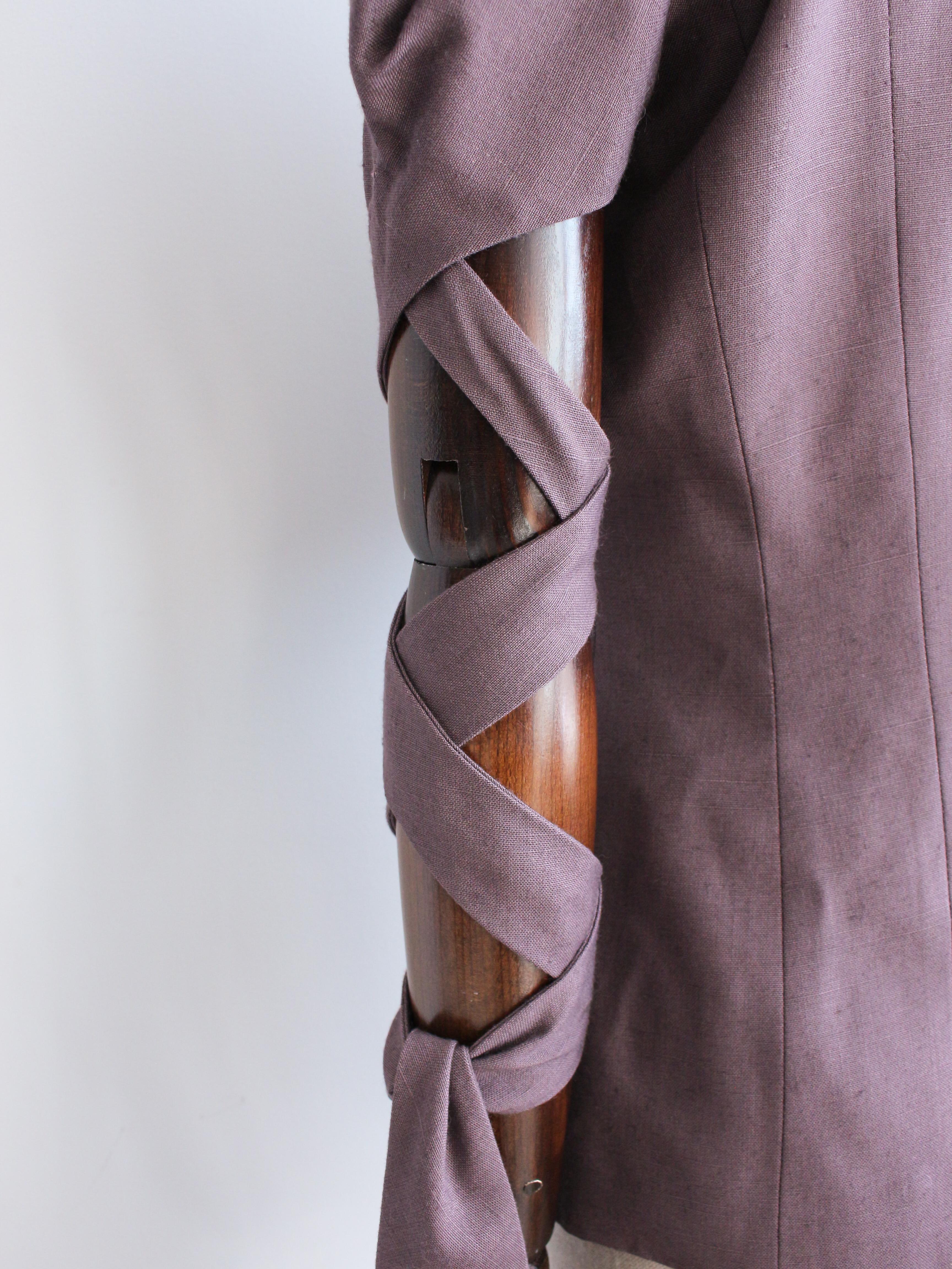 John Galliano Spring/Summer 1999 'Ballet Russes' Purple Jacket with Tie Sleeves For Sale 7