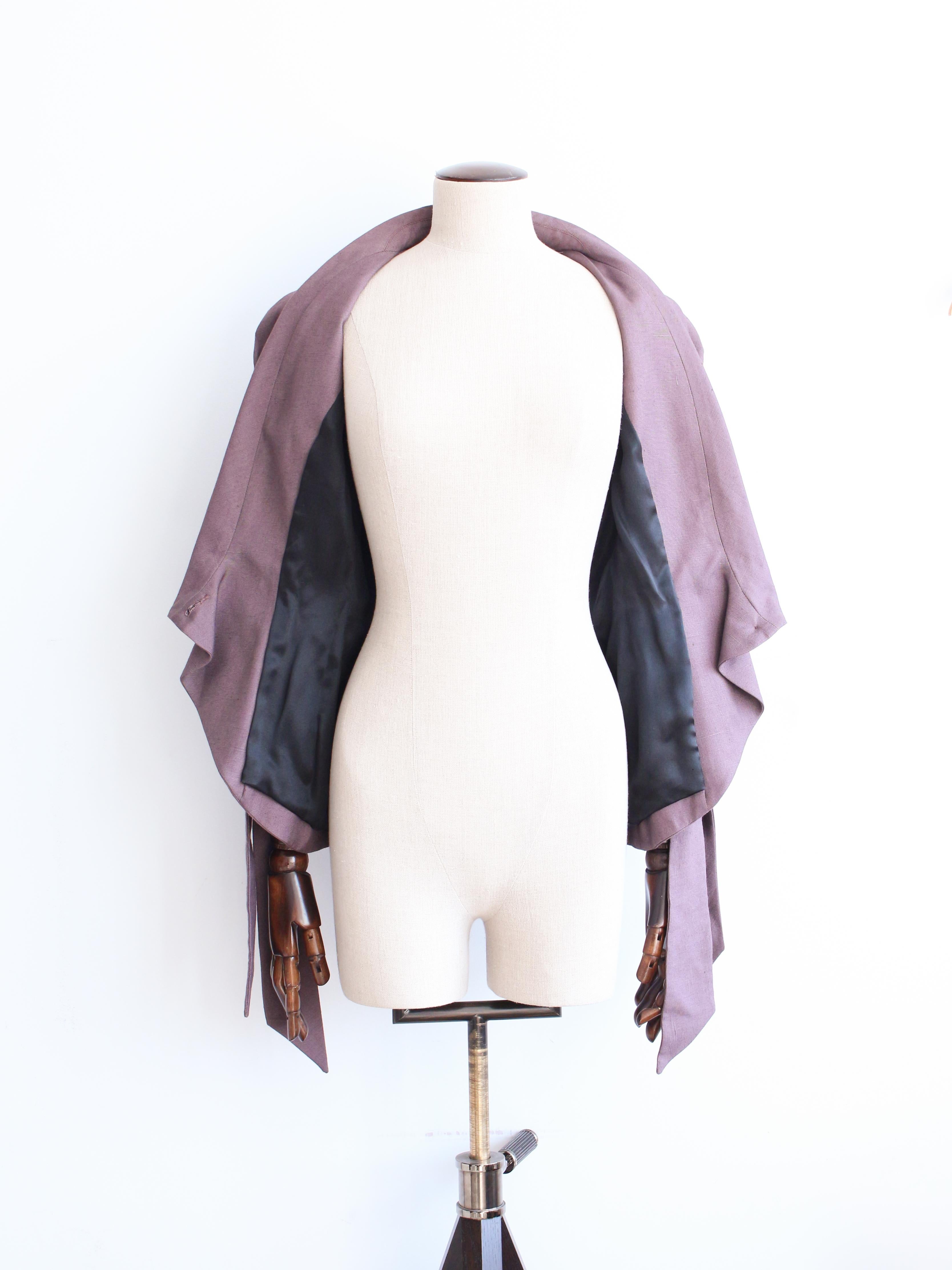 John Galliano Spring/Summer 1999 'Ballet Russes' Purple Jacket with Tie Sleeves For Sale 13