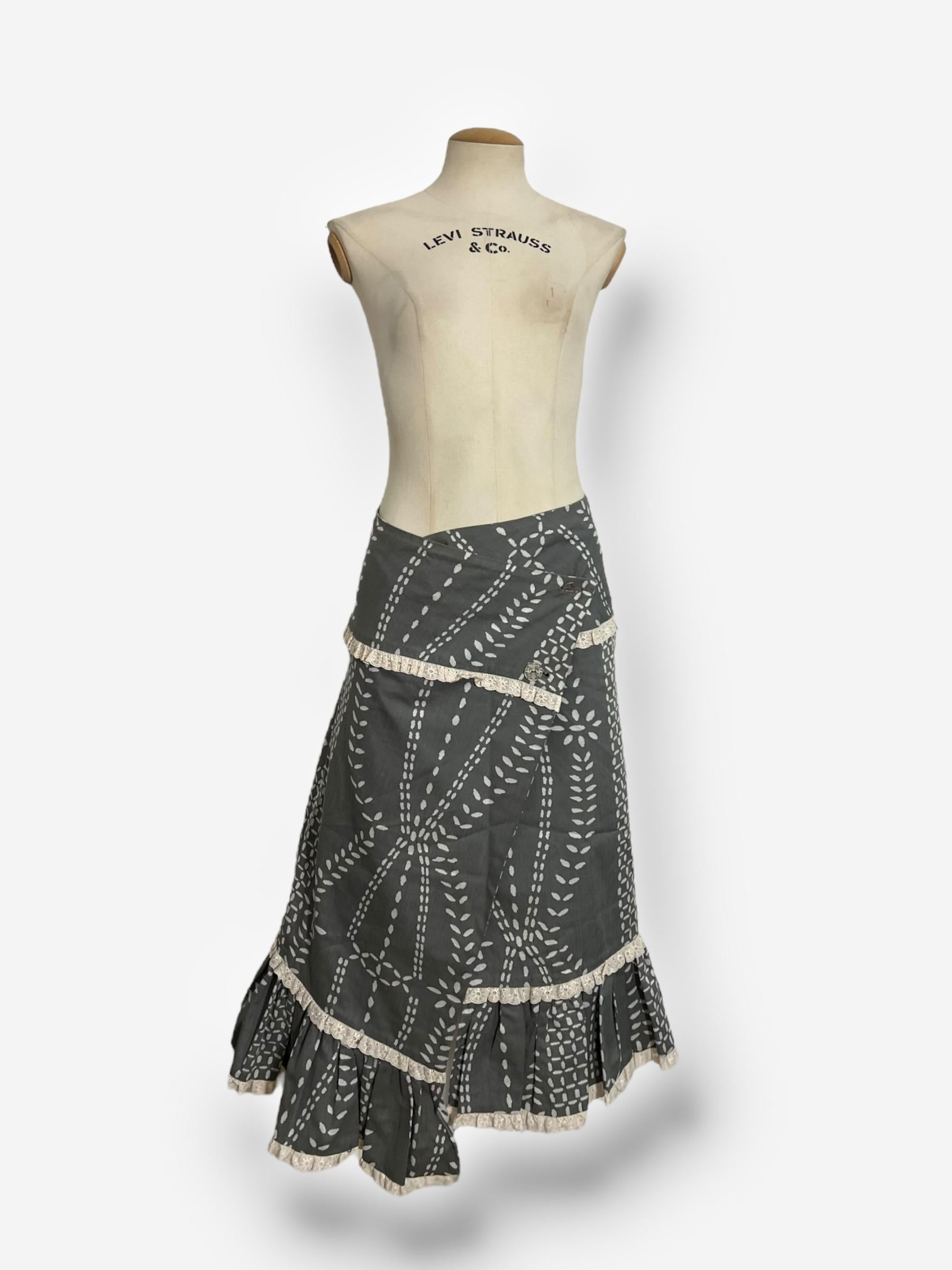 Gray John Galliano, Spring/Summer 2002 Cotton Skirt For Sale