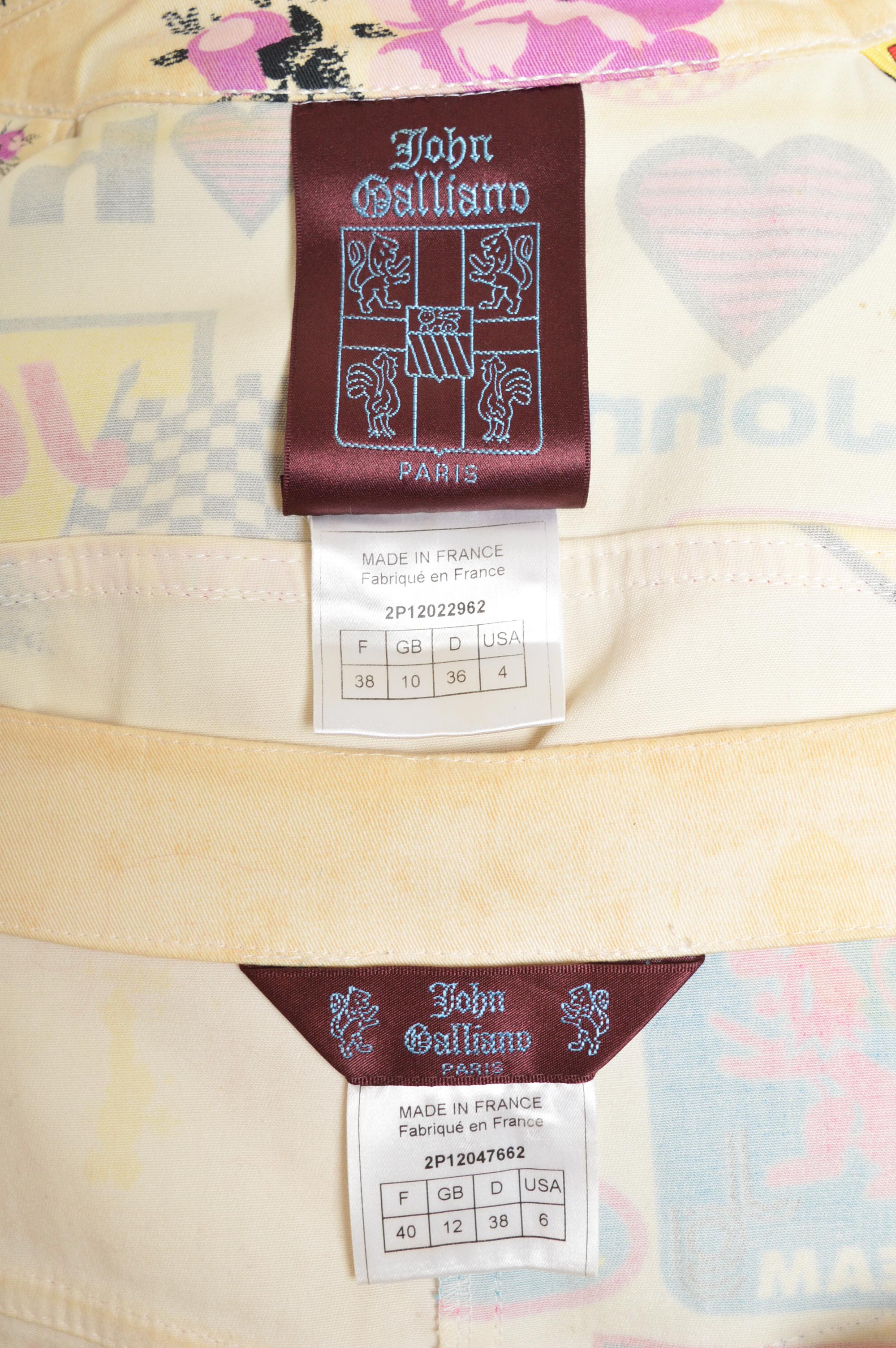 John Galliano Spring /Summer 2002 Runway Waistcoat Top & Matching Low rise Pants For Sale 6