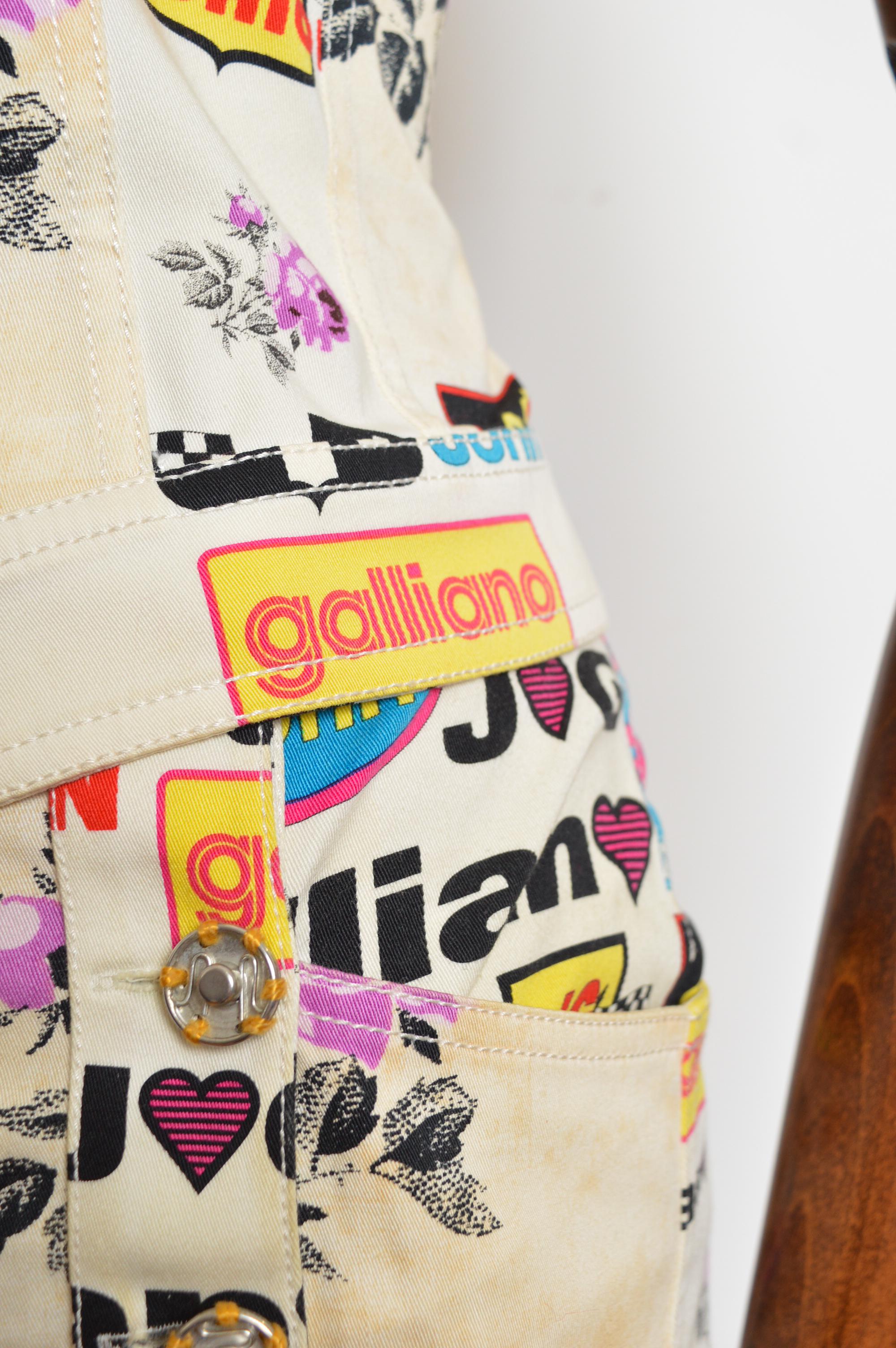 John Galliano Spring /Summer 2002 Runway Waistcoat Top & Matching Low rise Pants For Sale 9