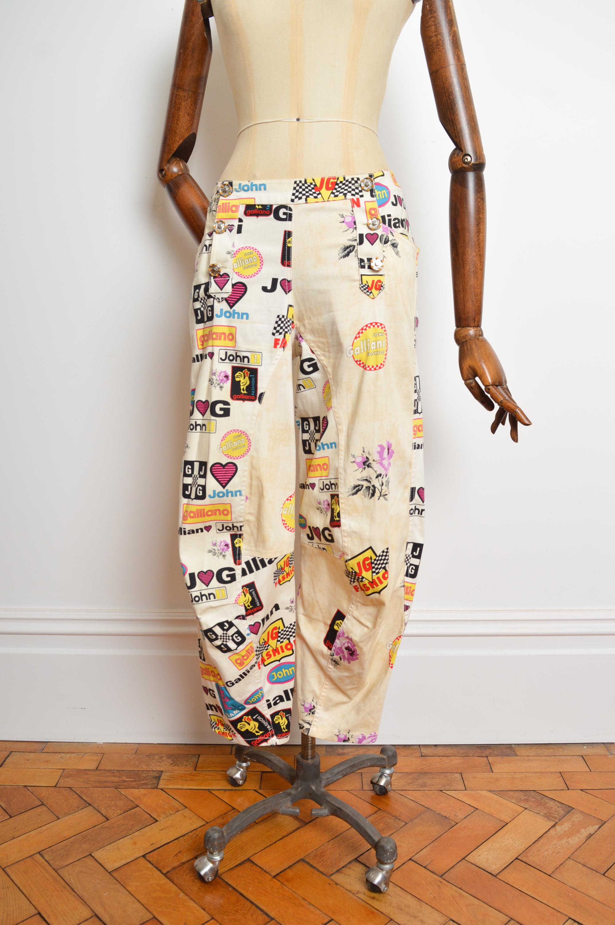 Women's John Galliano Spring /Summer 2002 Runway Waistcoat Top & Matching Low rise Pants For Sale