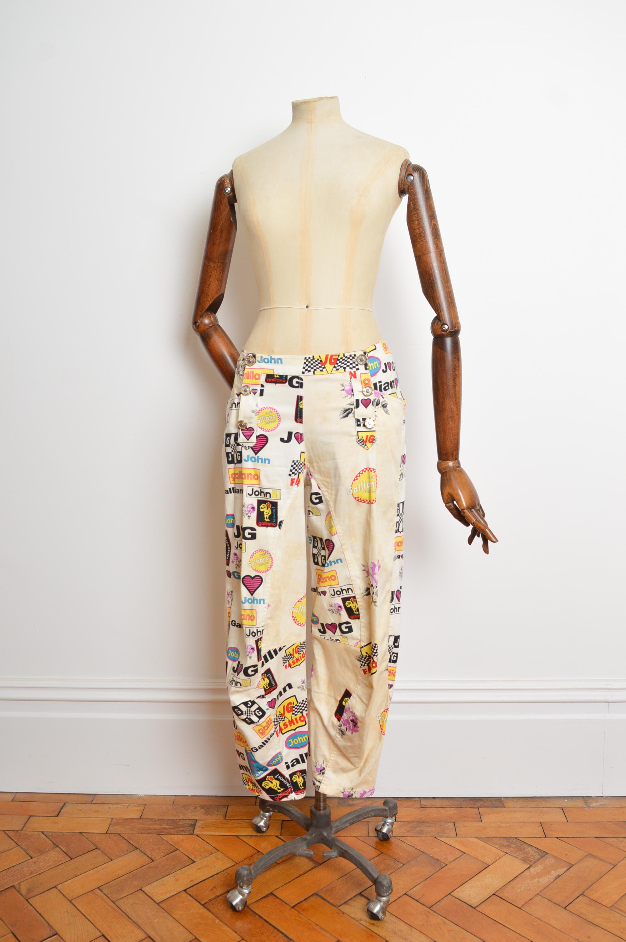 John Galliano Spring /Summer 2002 Runway Waistcoat Top & Matching Low rise Pants For Sale 3